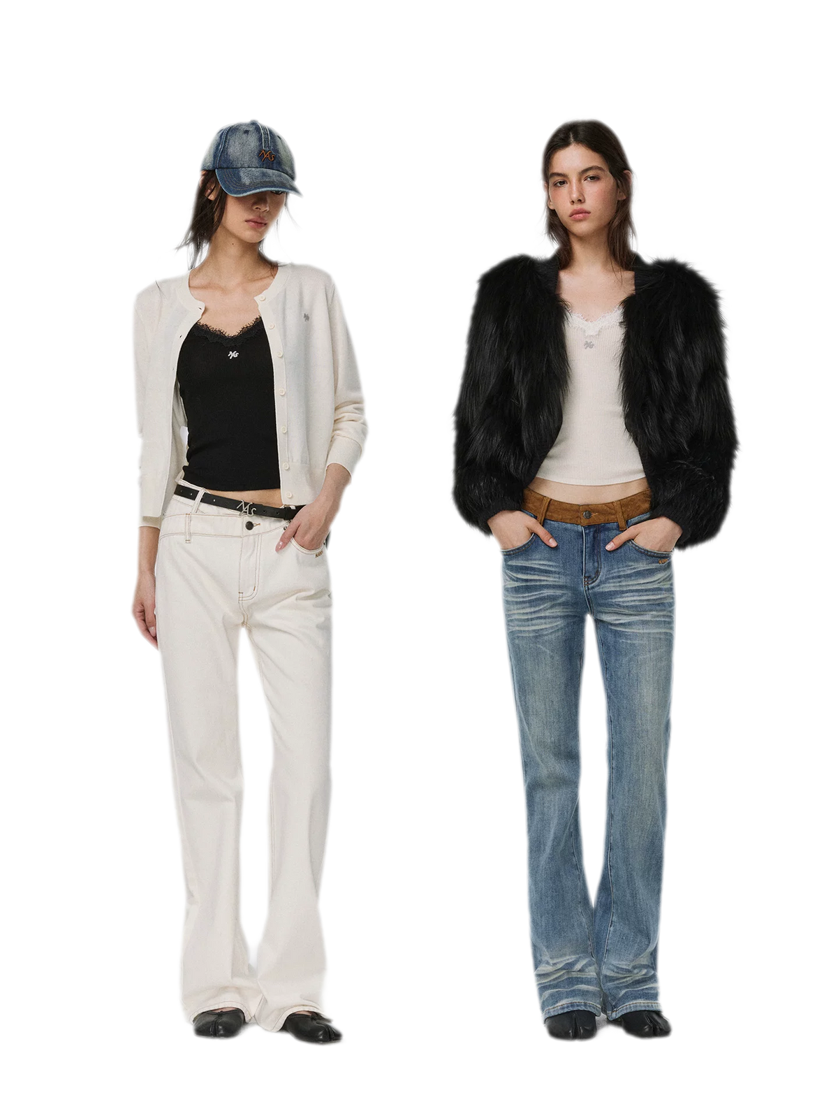 Feinstrick-Camisole aus Wolle mit Spitzenbesatz 100% Wolle