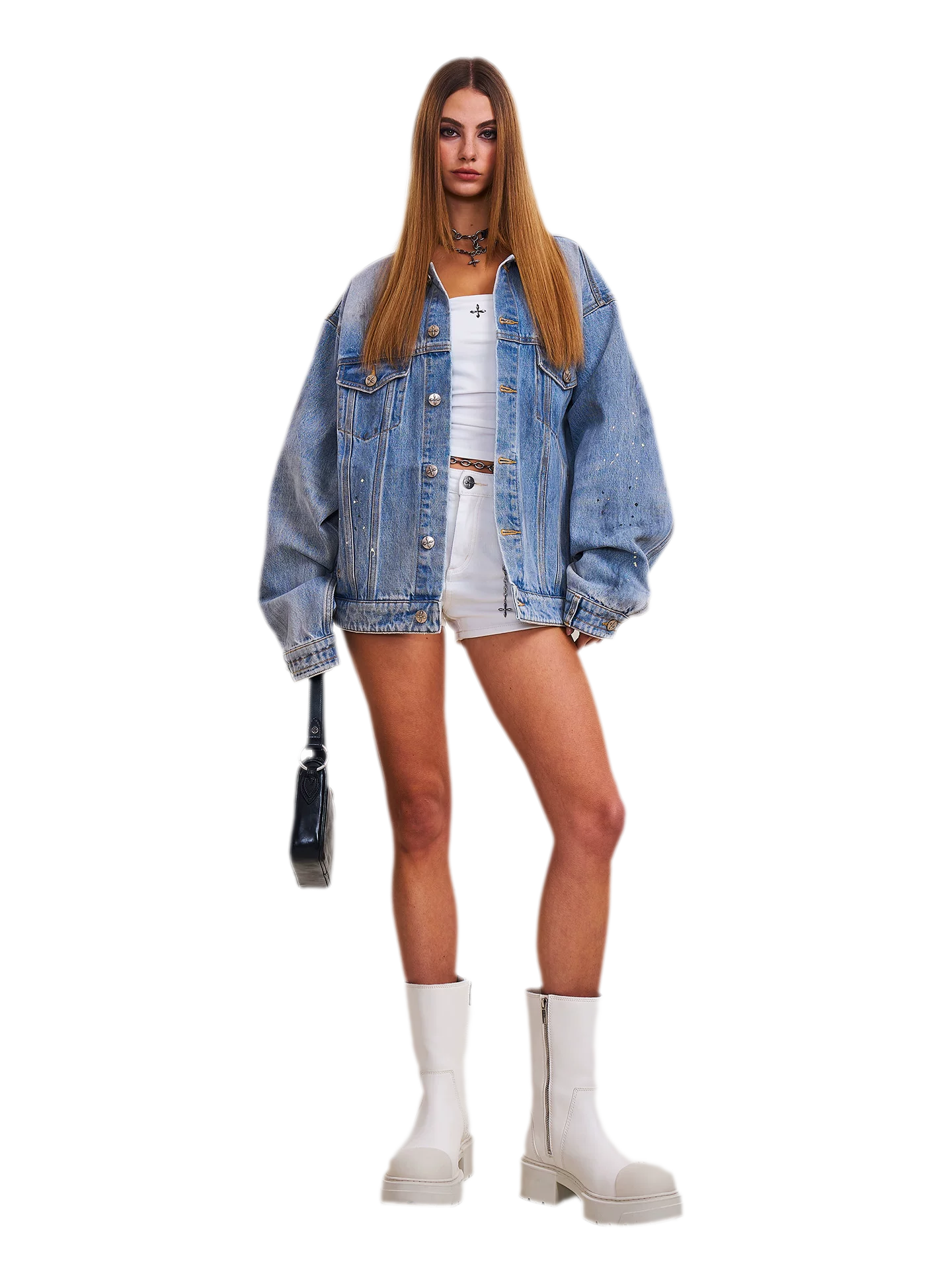 Cross Statue Denim Jacket