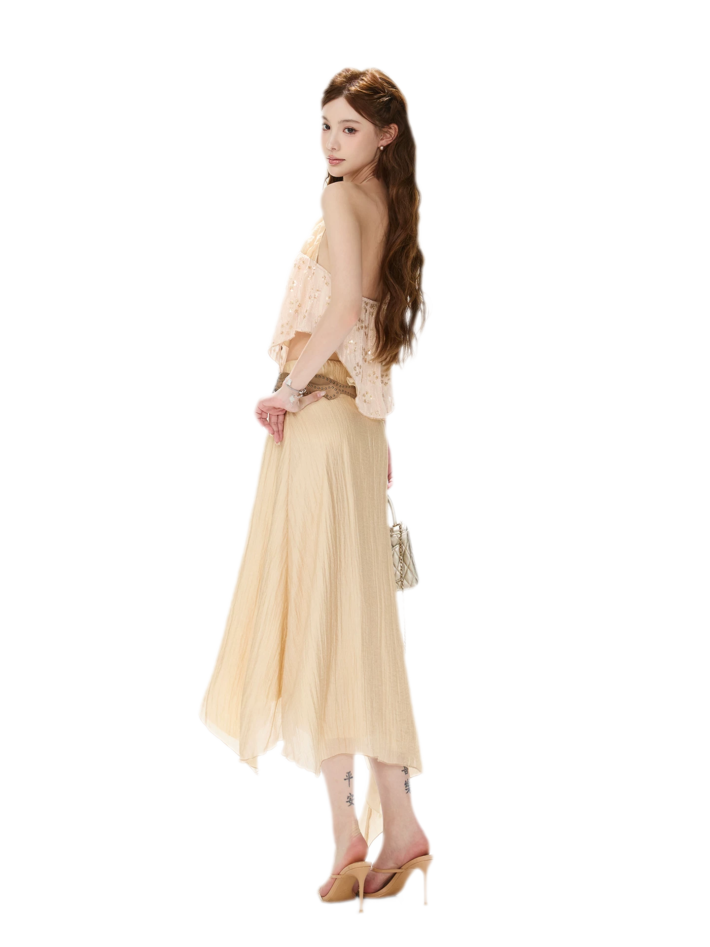 CYNR Beaded Halter Pleated Set – view 6