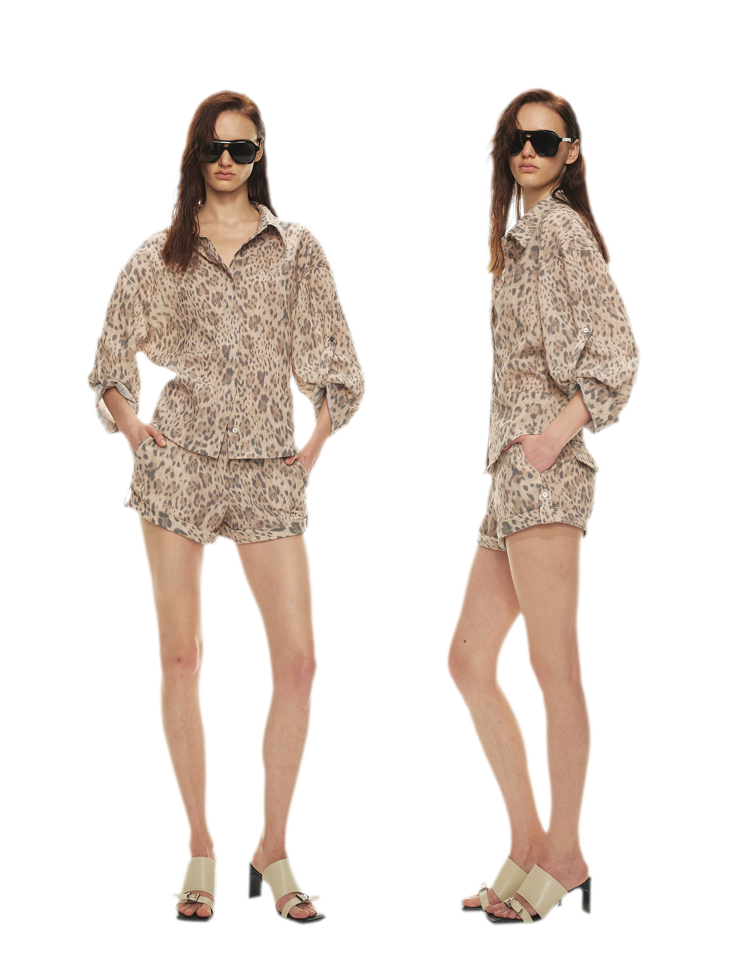 Tencel Linen Leopard Print Shirt & Short