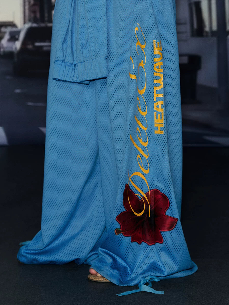 Printed Wide-Leg Pants