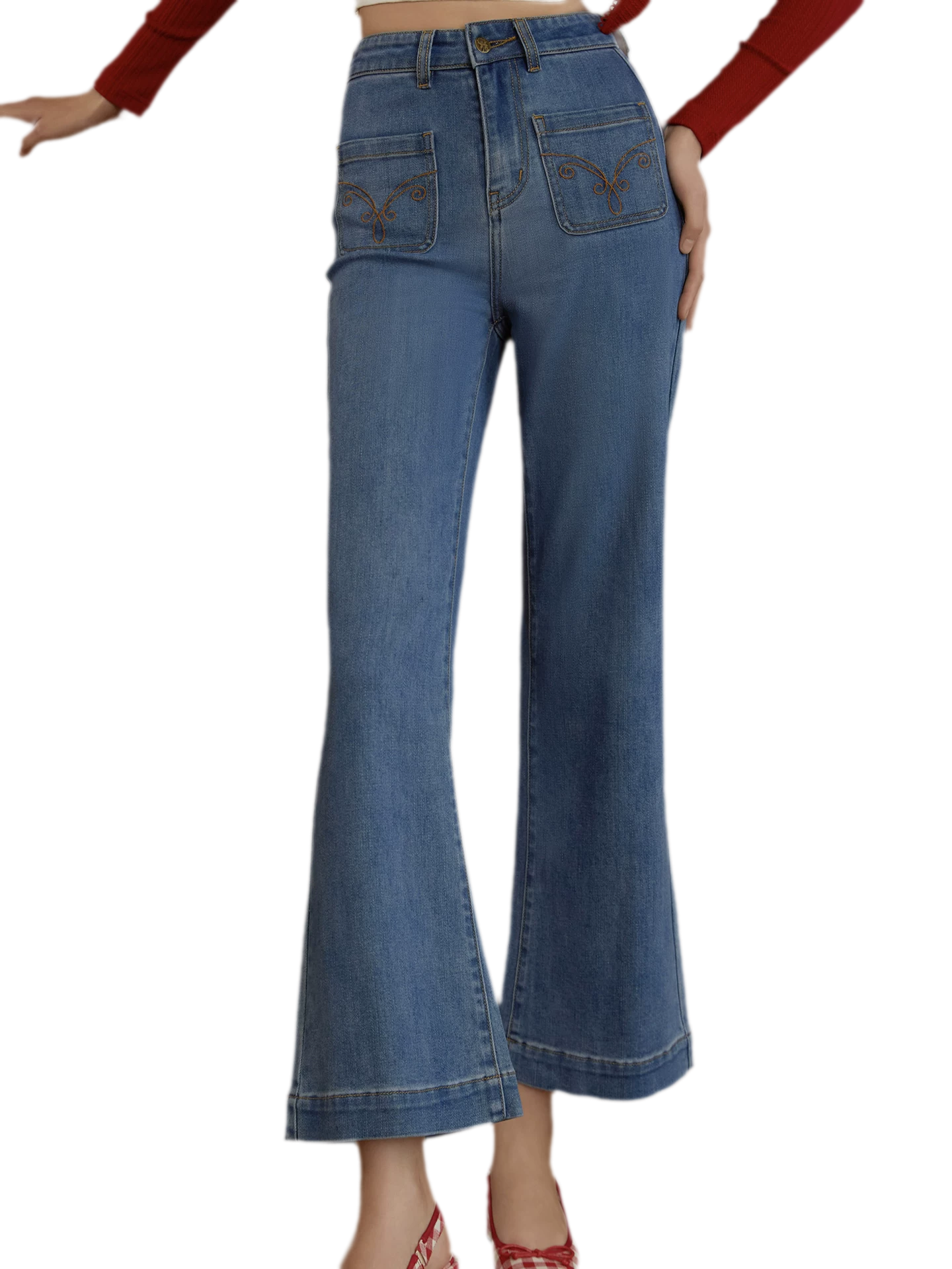 High-Waist Flared Jeans