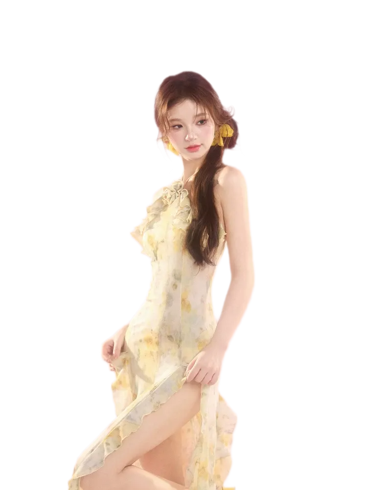 Sunlit Ruffle Swim Dress