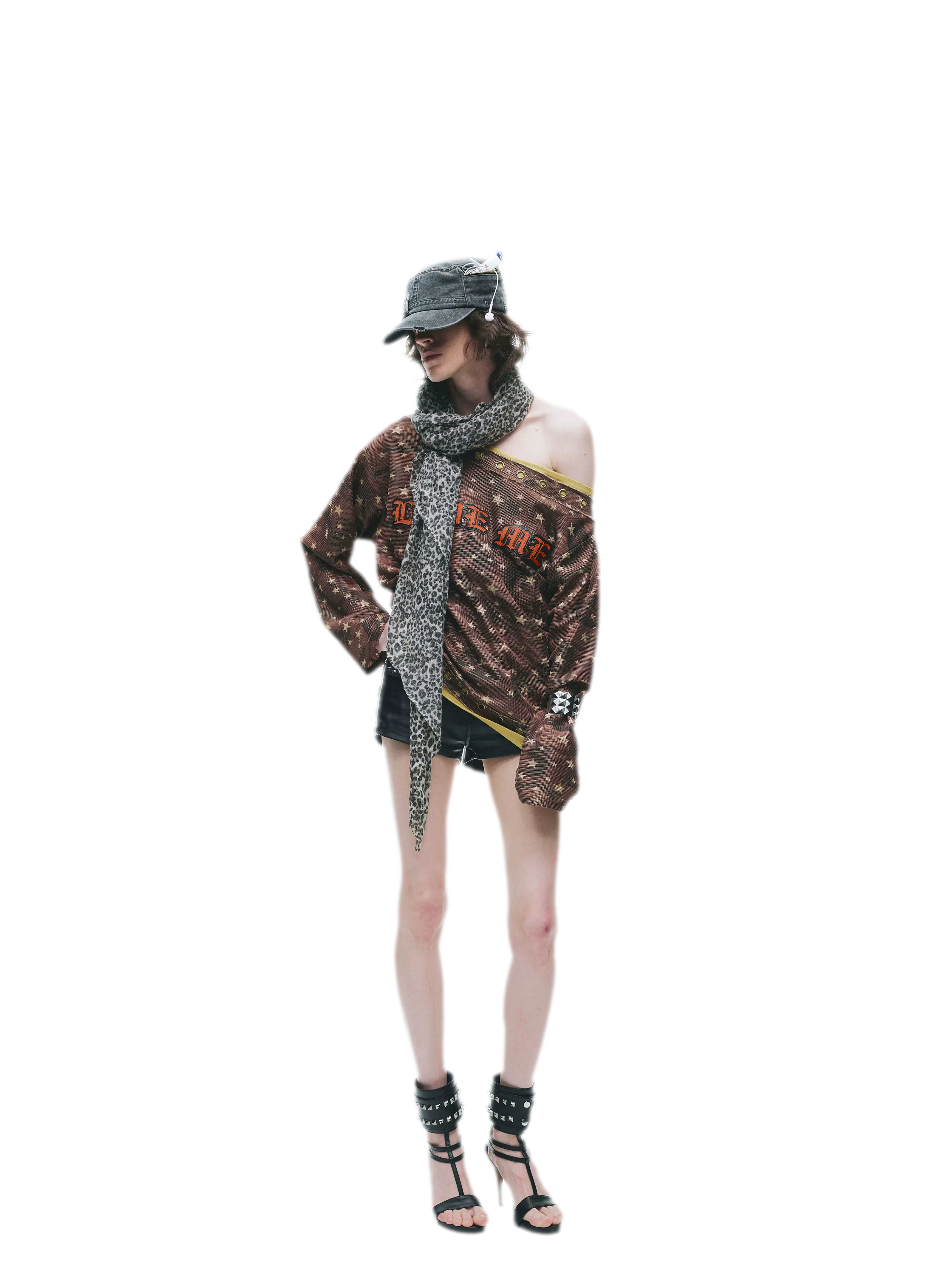 Distressed Embroidered Camouflage T-Shirt