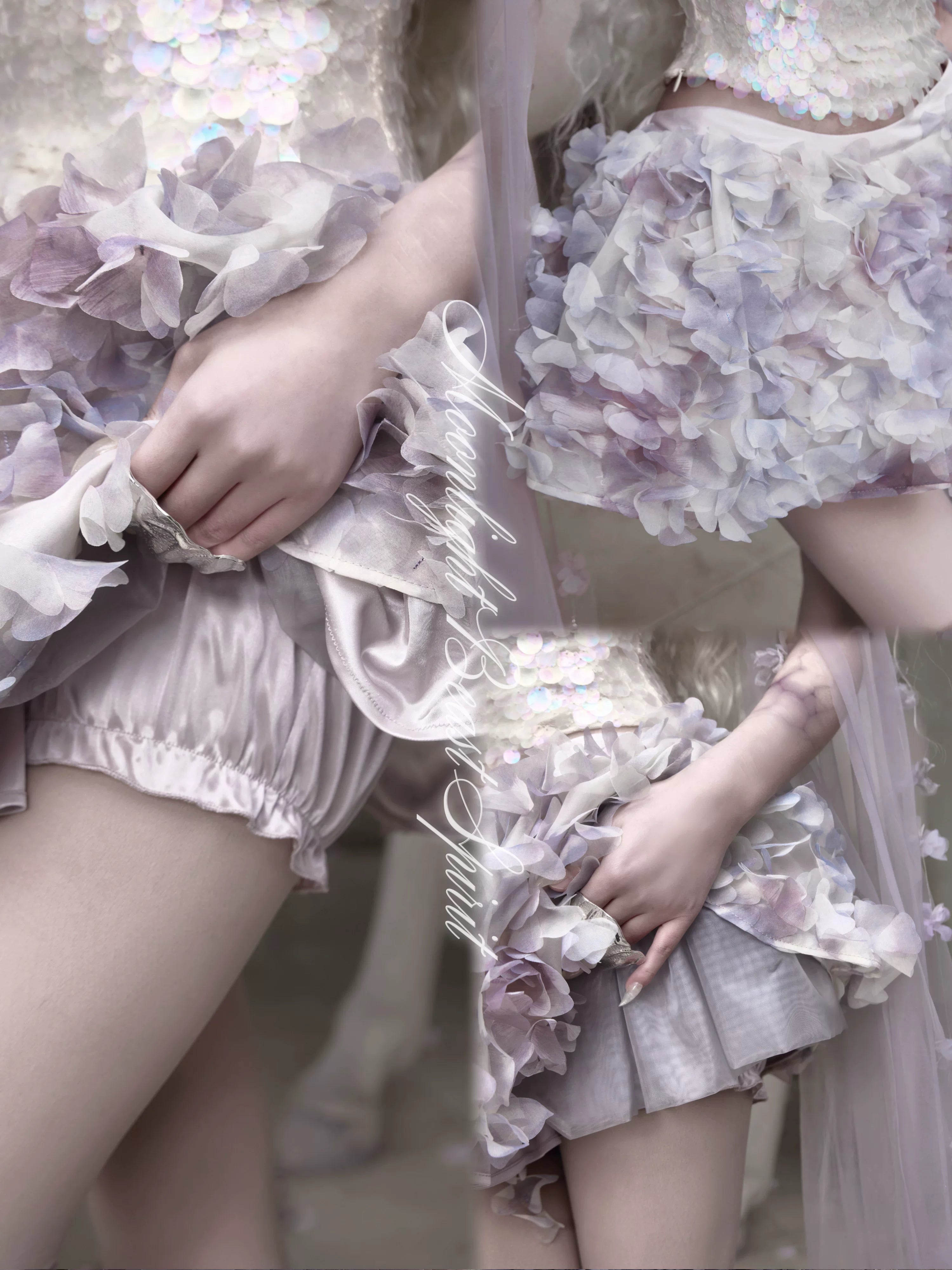 3D Floral Petal Mini Skirt