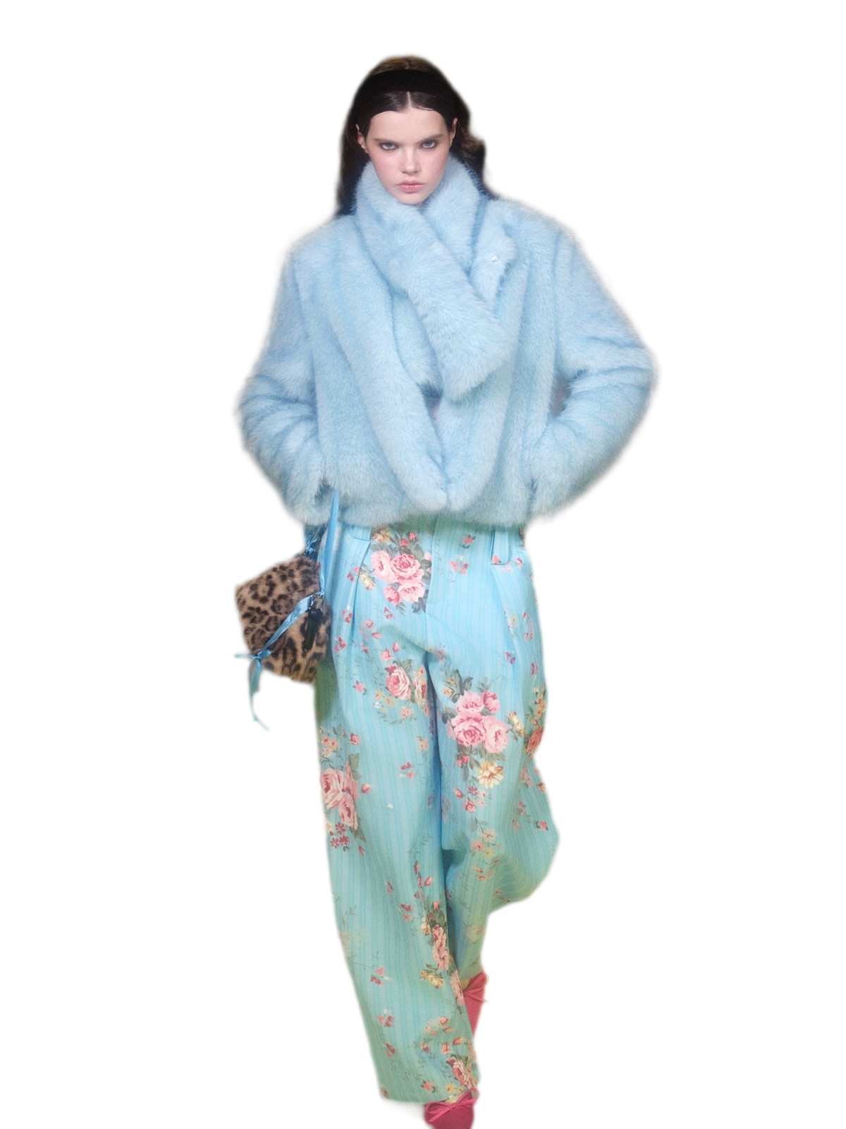 Gradient Faux Fur Winter Jacket
