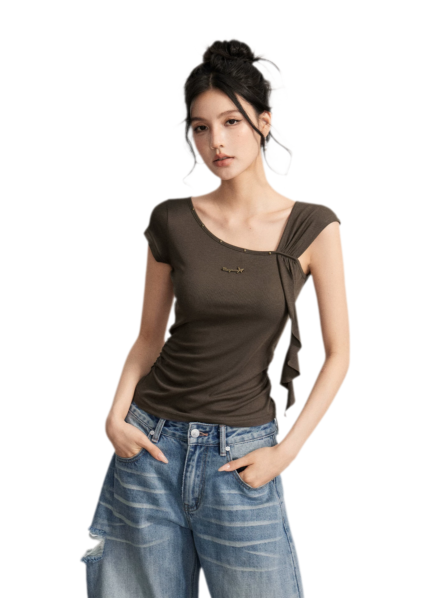 Draped Asymmetric Tee