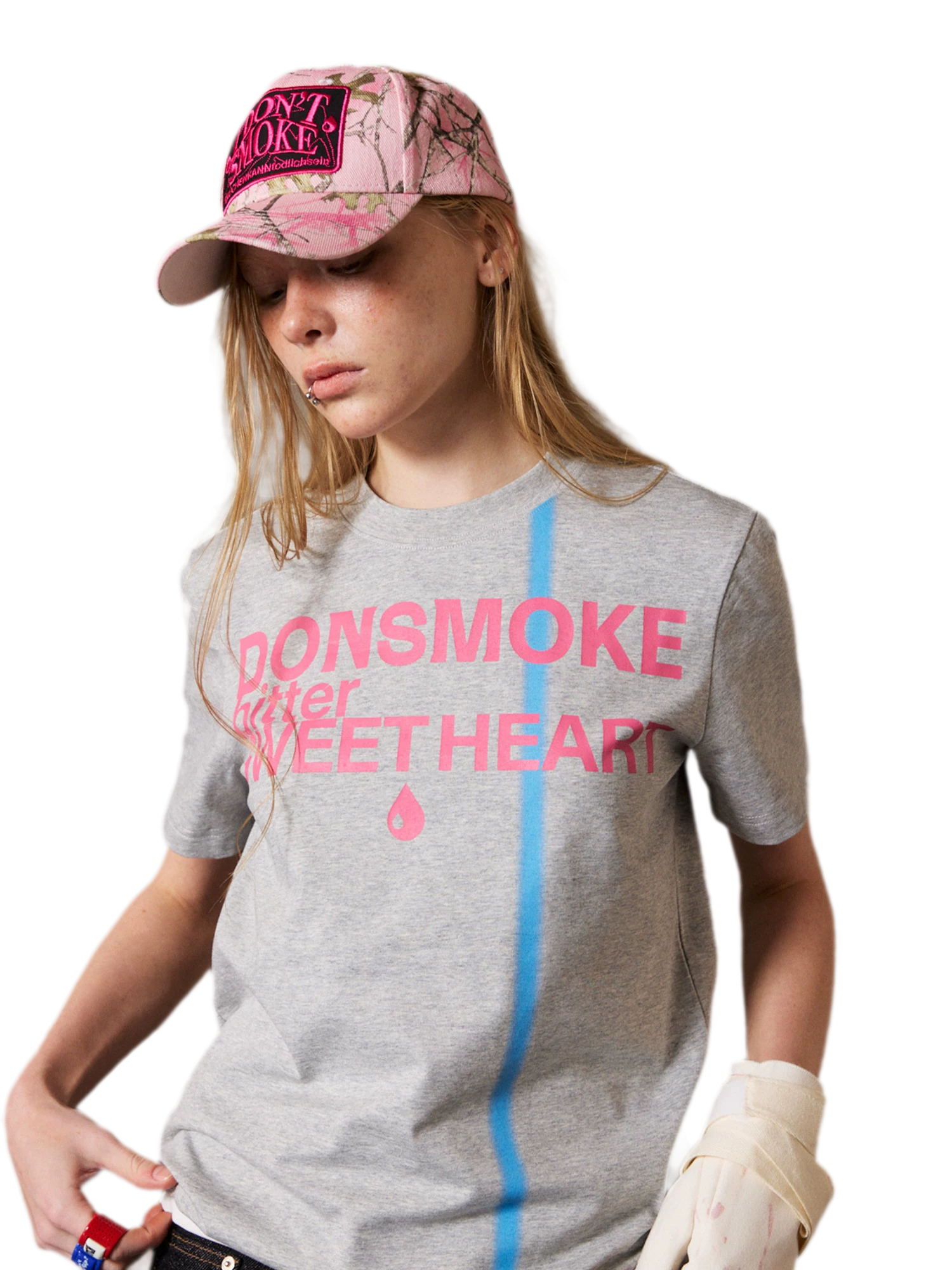 Striped Slogan T-shirt