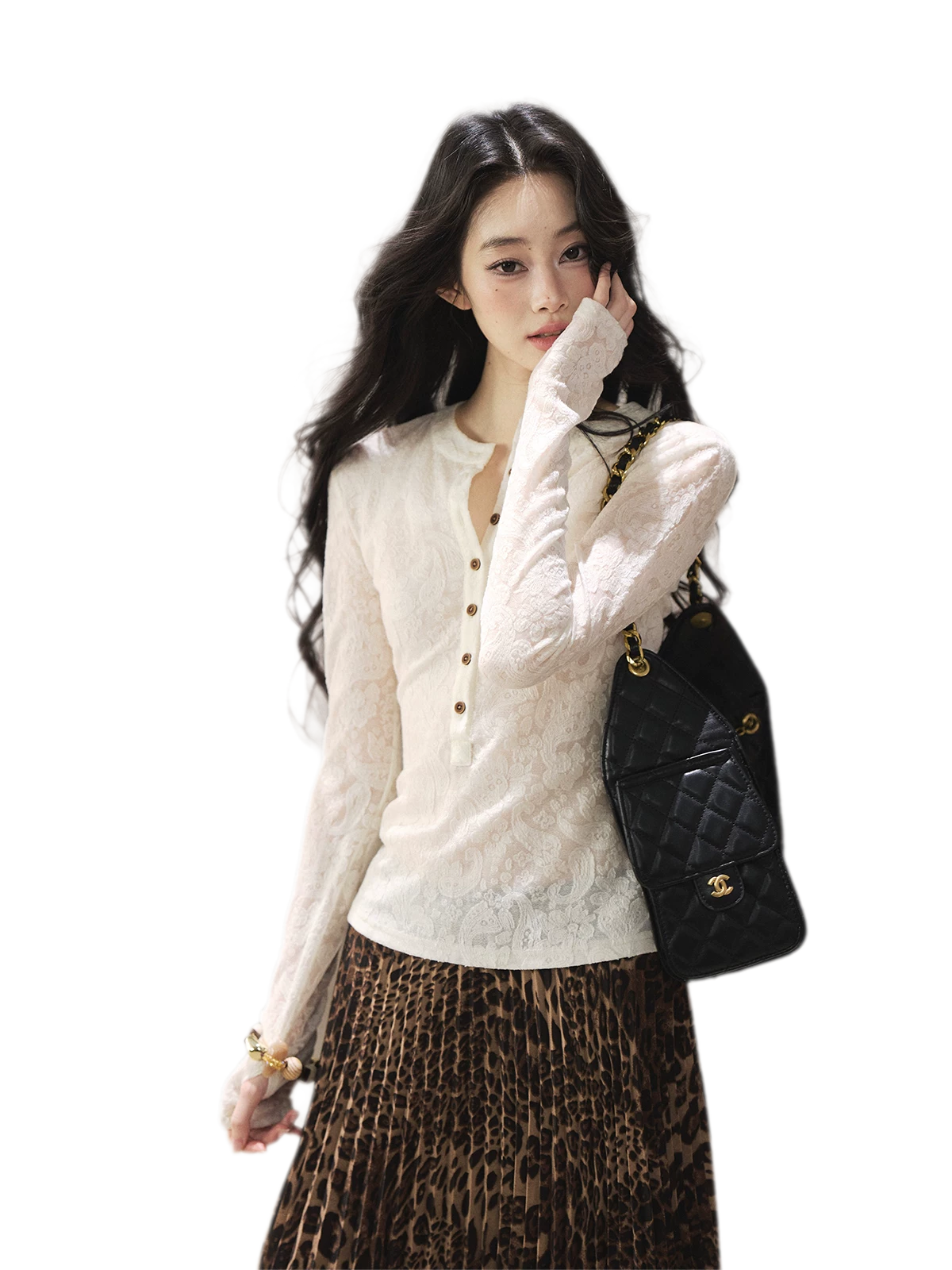 Paisley Jacquard Cropped Wool Top