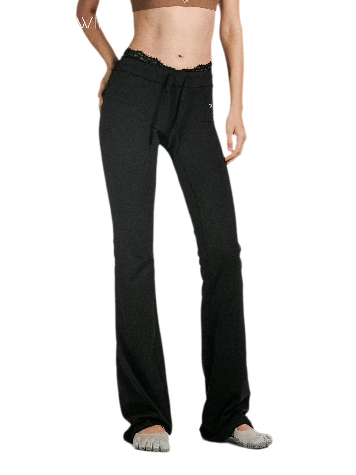 Lace Trim Slim Pants