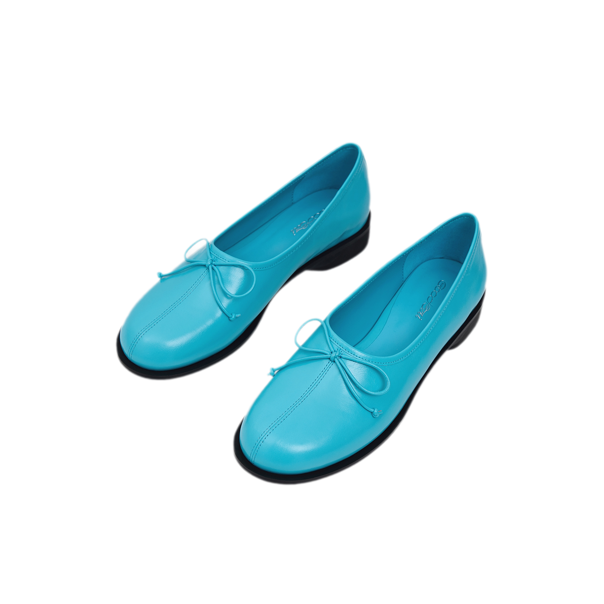 Oiled Leather Bow Ballet Flats