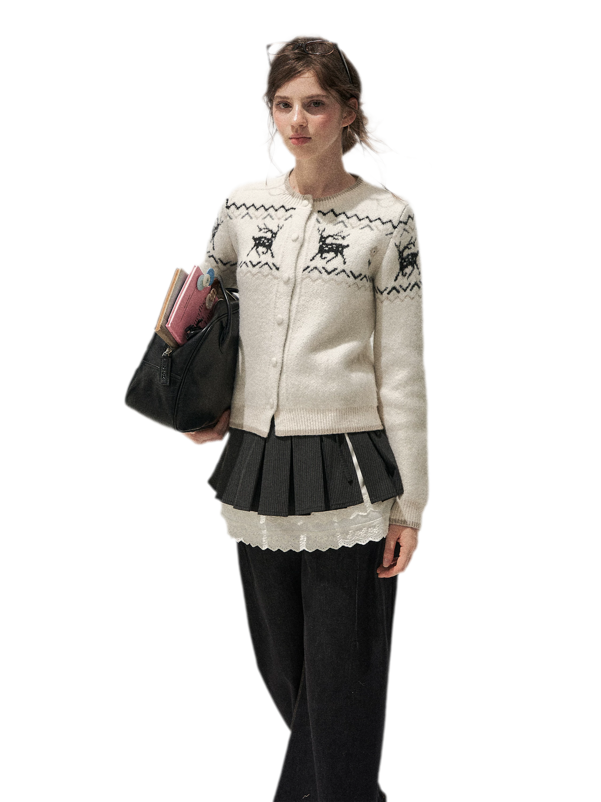 Fair Isle Cropped Cardigan