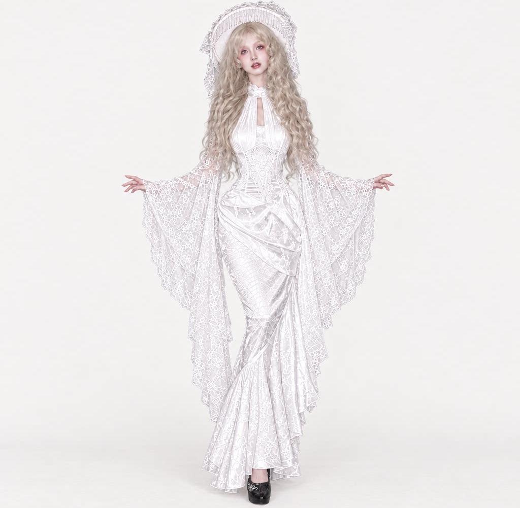 Robe sirène gothique en dentelle