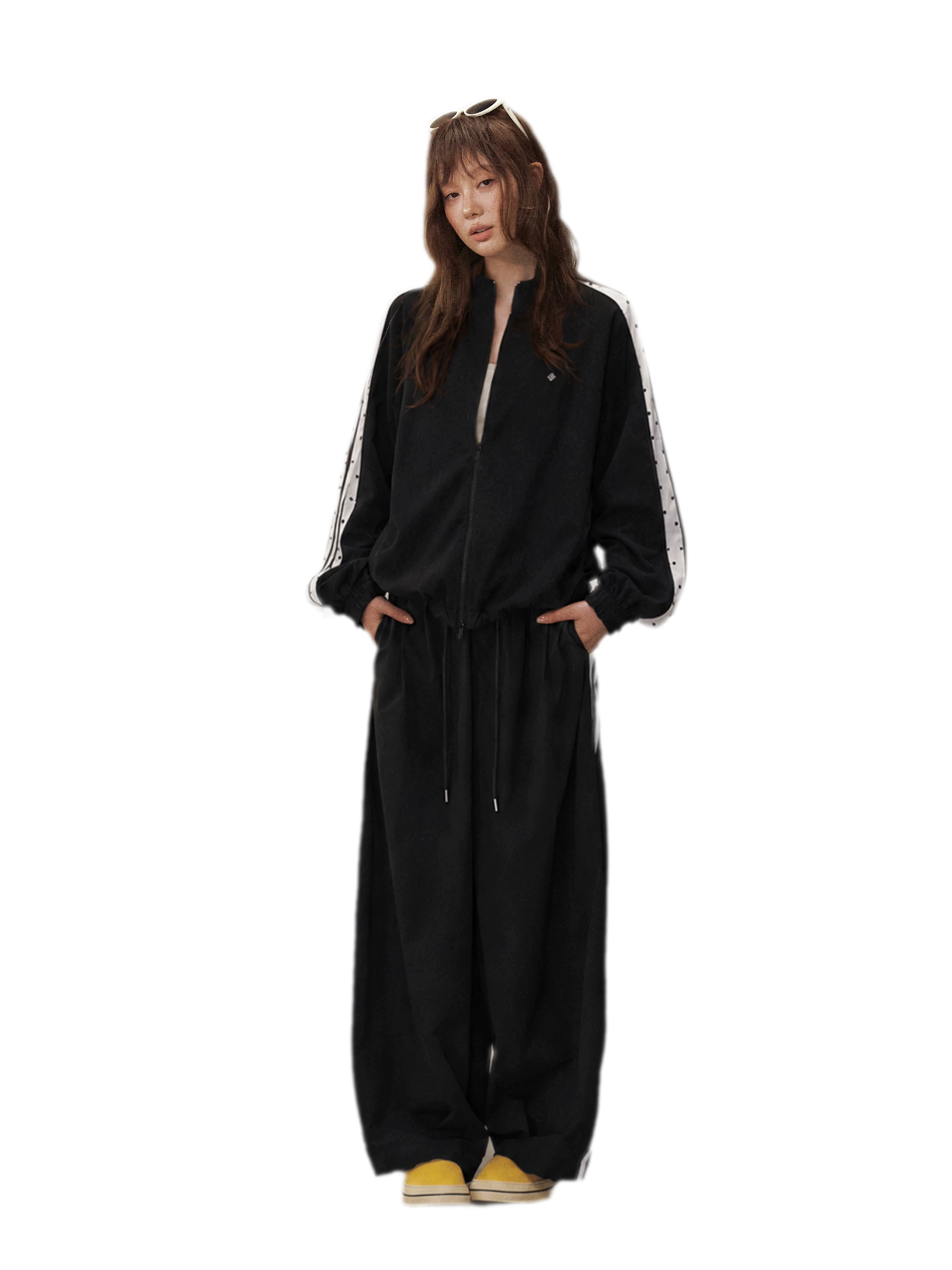 Stripe Tape Wide-Leg Pants