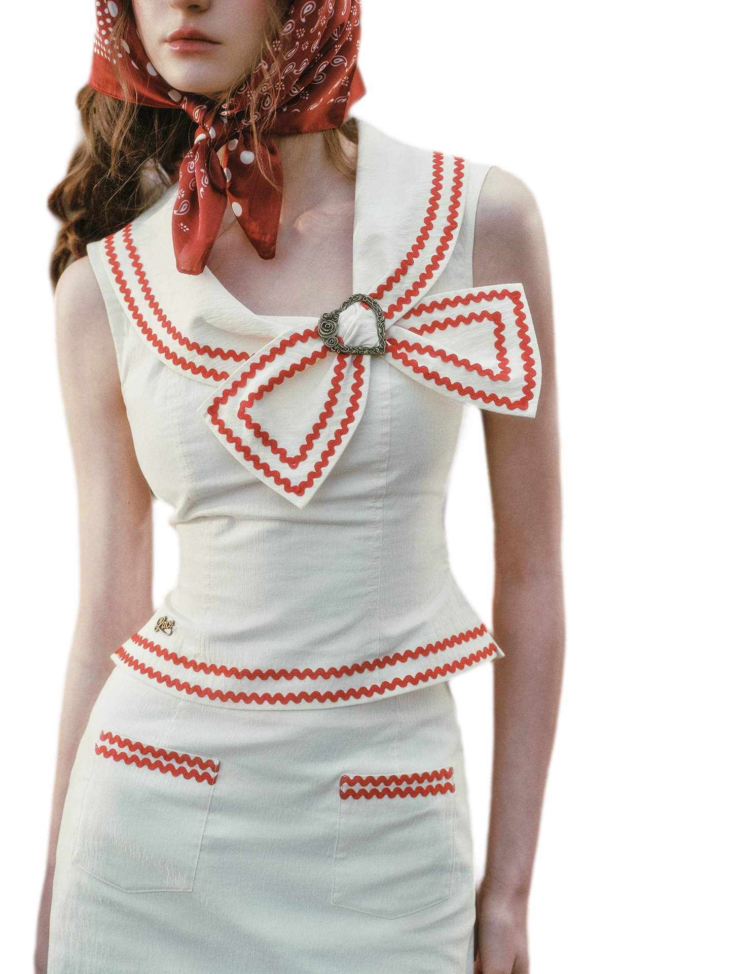 Tailored Bow Collar Set