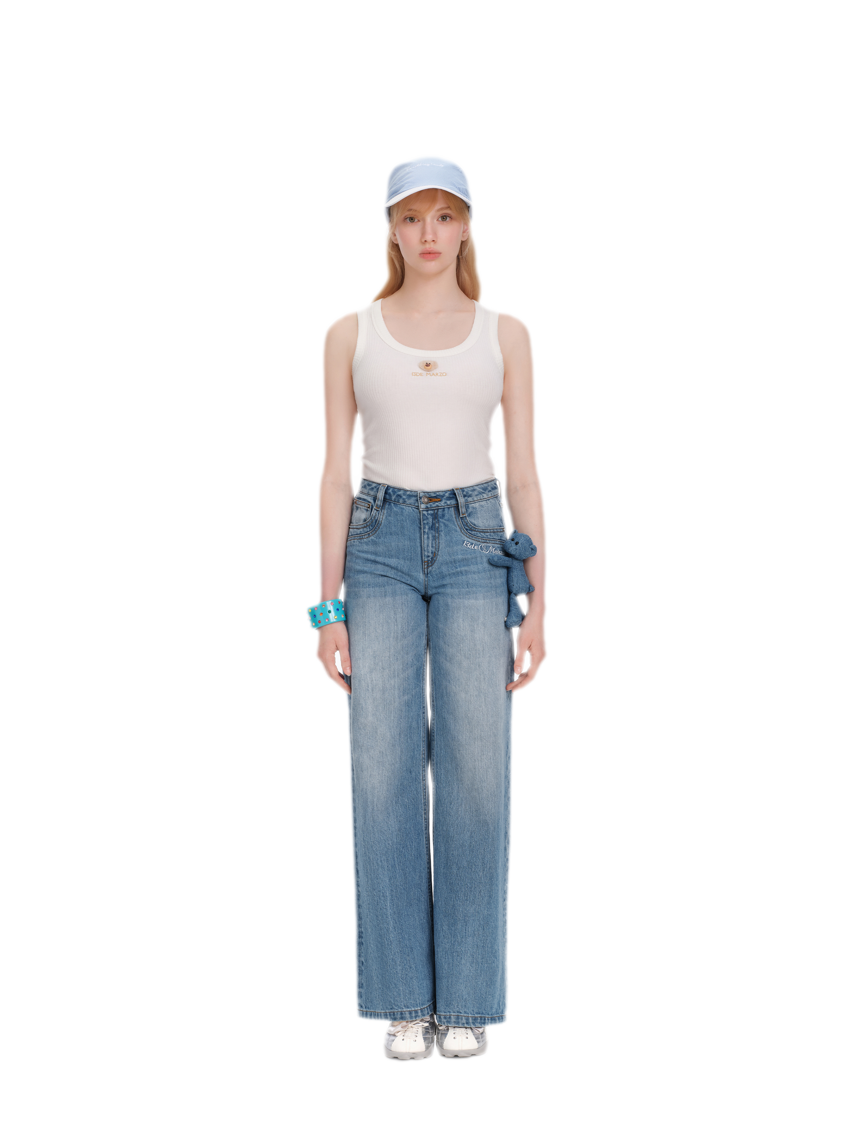 13DE MARZO Mid-Low Waist Straight Jeans – view 4