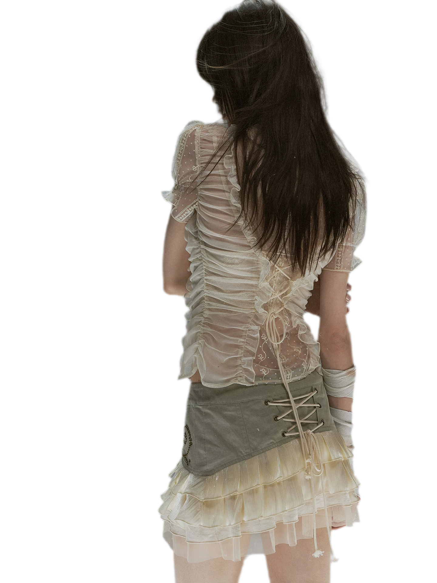 Studded Tiered Mini Skirt