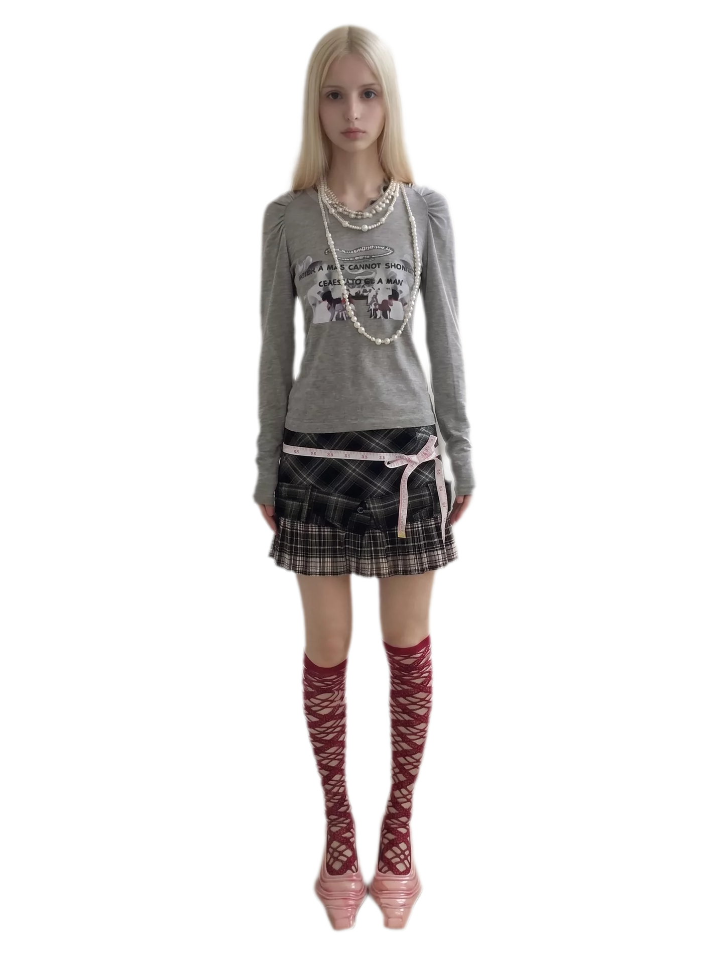Plaid Pleated Mini Skirt