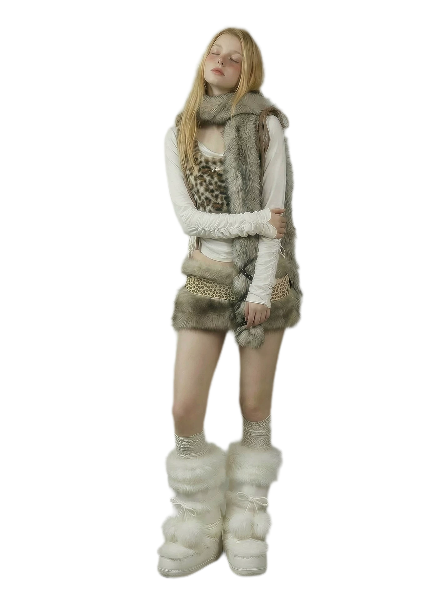 Layered Faux-Fur Statement Scarf