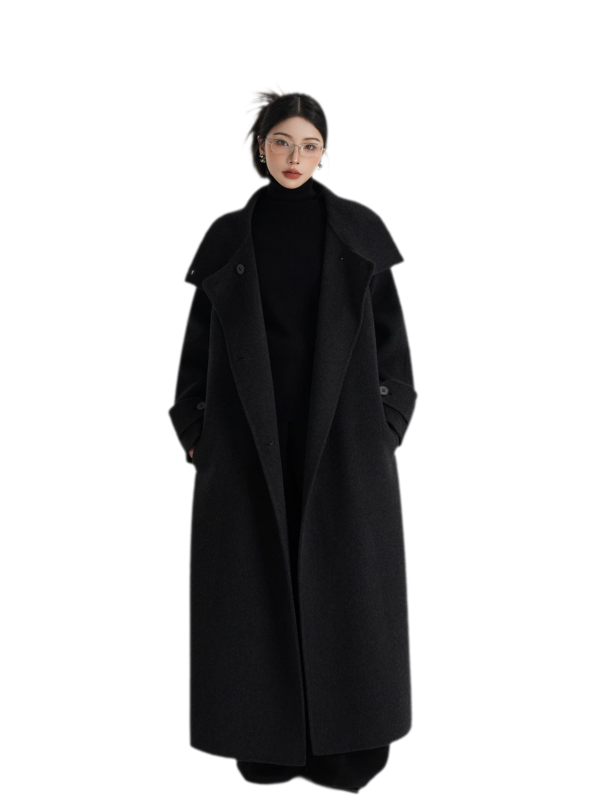 Hand-Sewn Longline Wool Coat