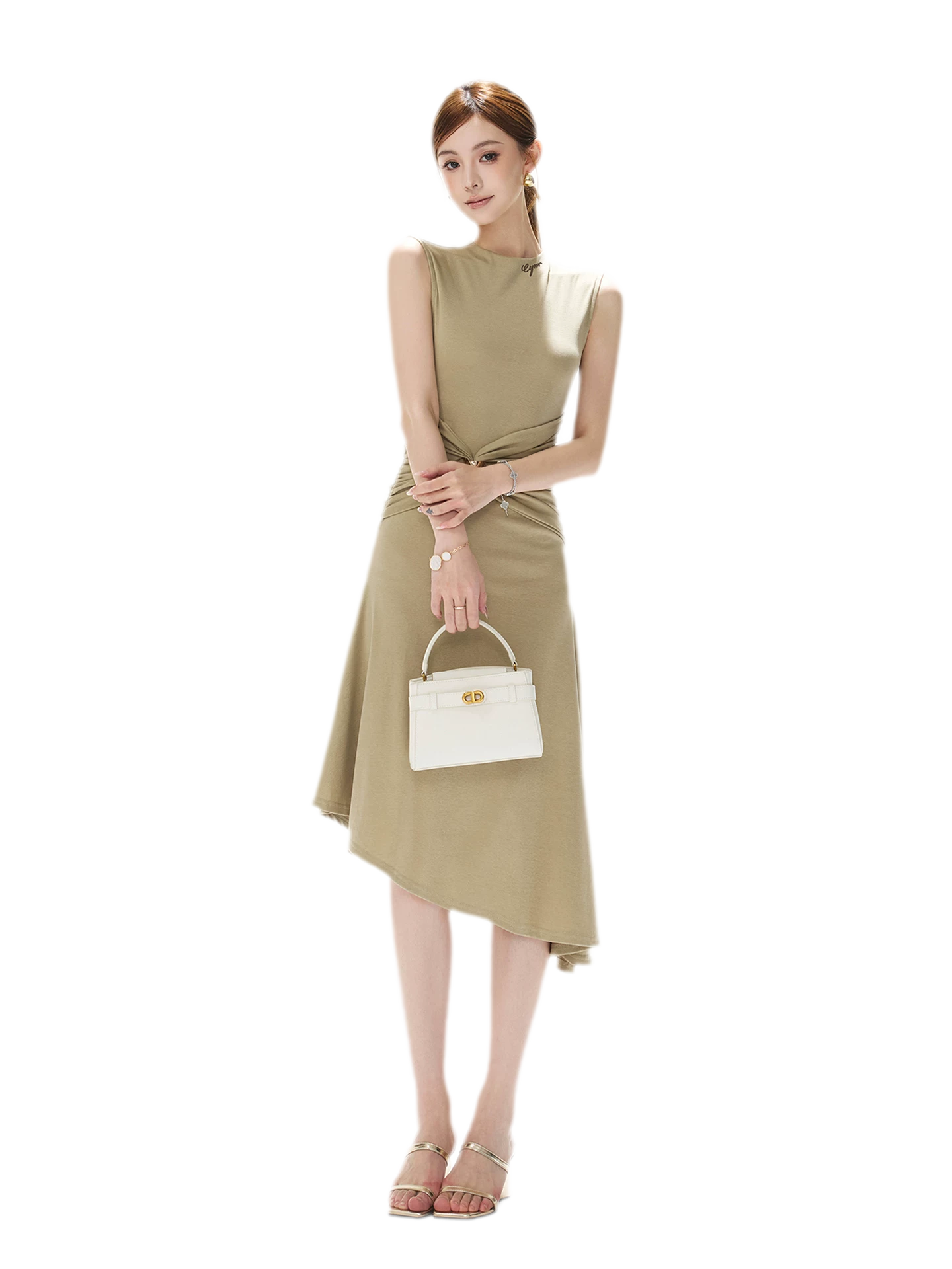 Twist Waist Asymmetric Dress
