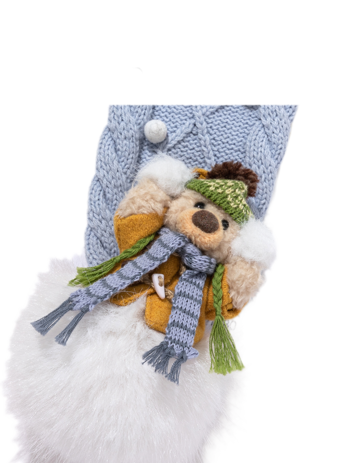 Textured Plush Snowball Knit Scarf