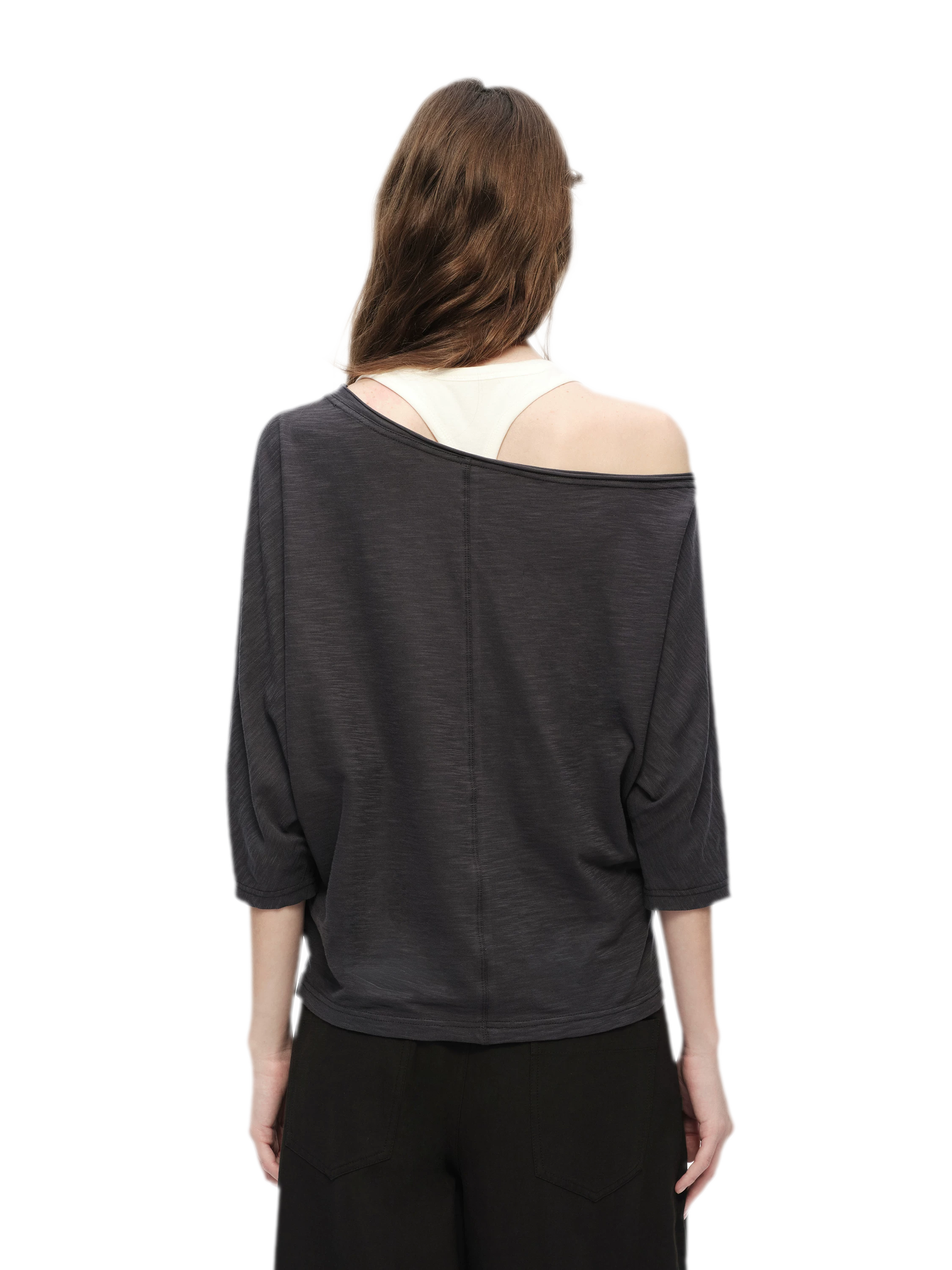 Lyocell Slub One-Shoulder Tee