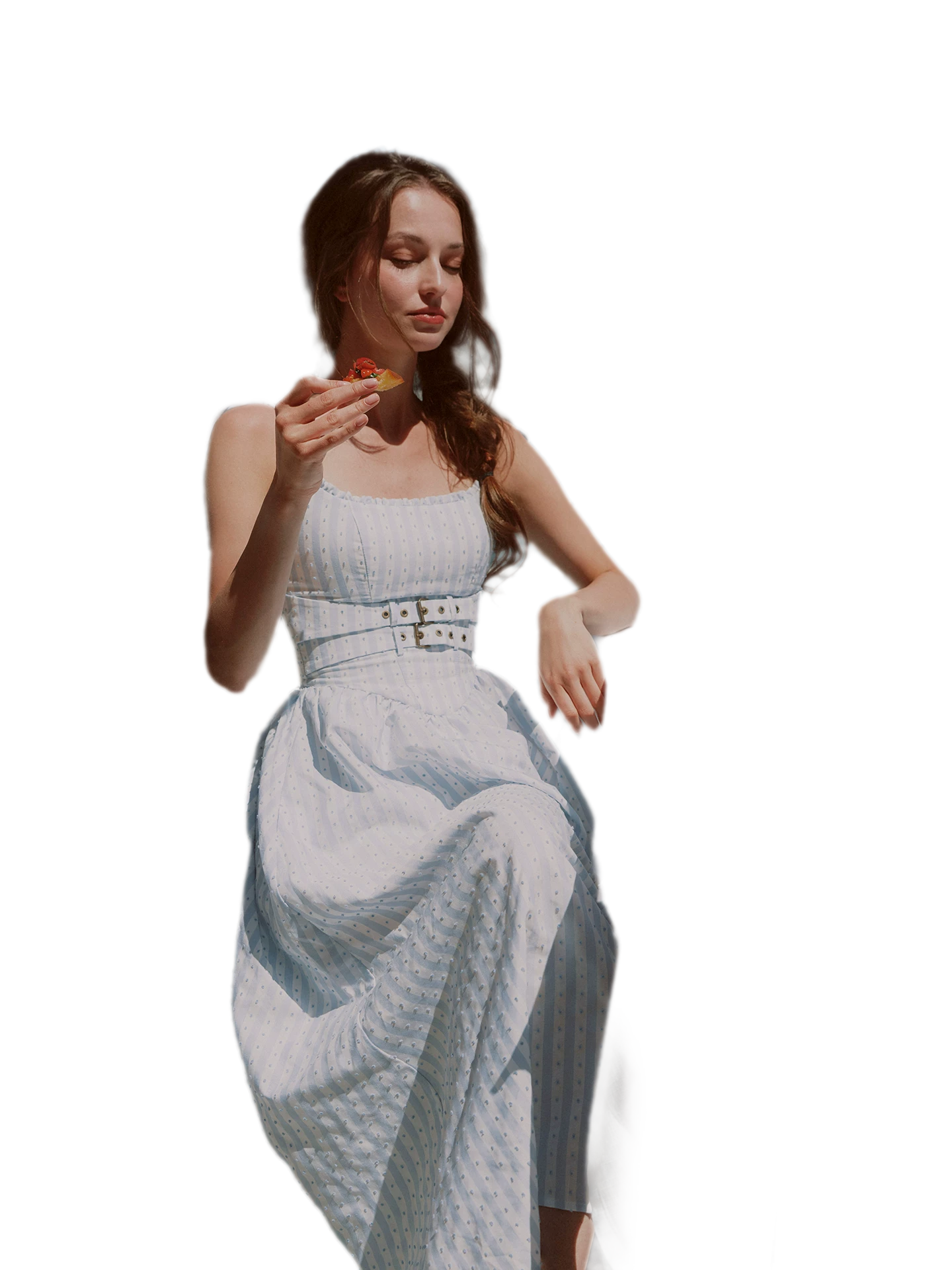 Striped Jacquard A-Line Dress
