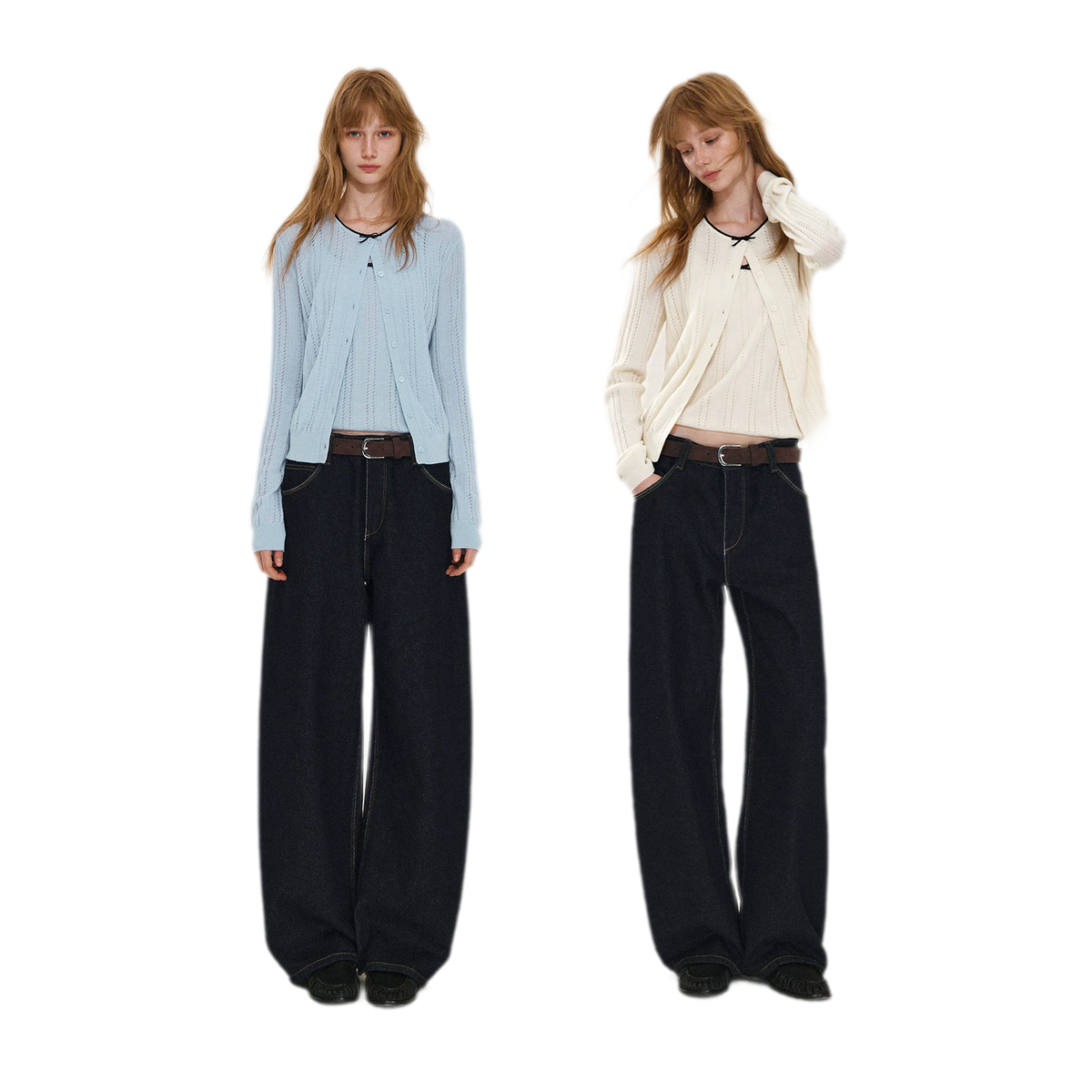 Wool-Blend Bow Knit Set