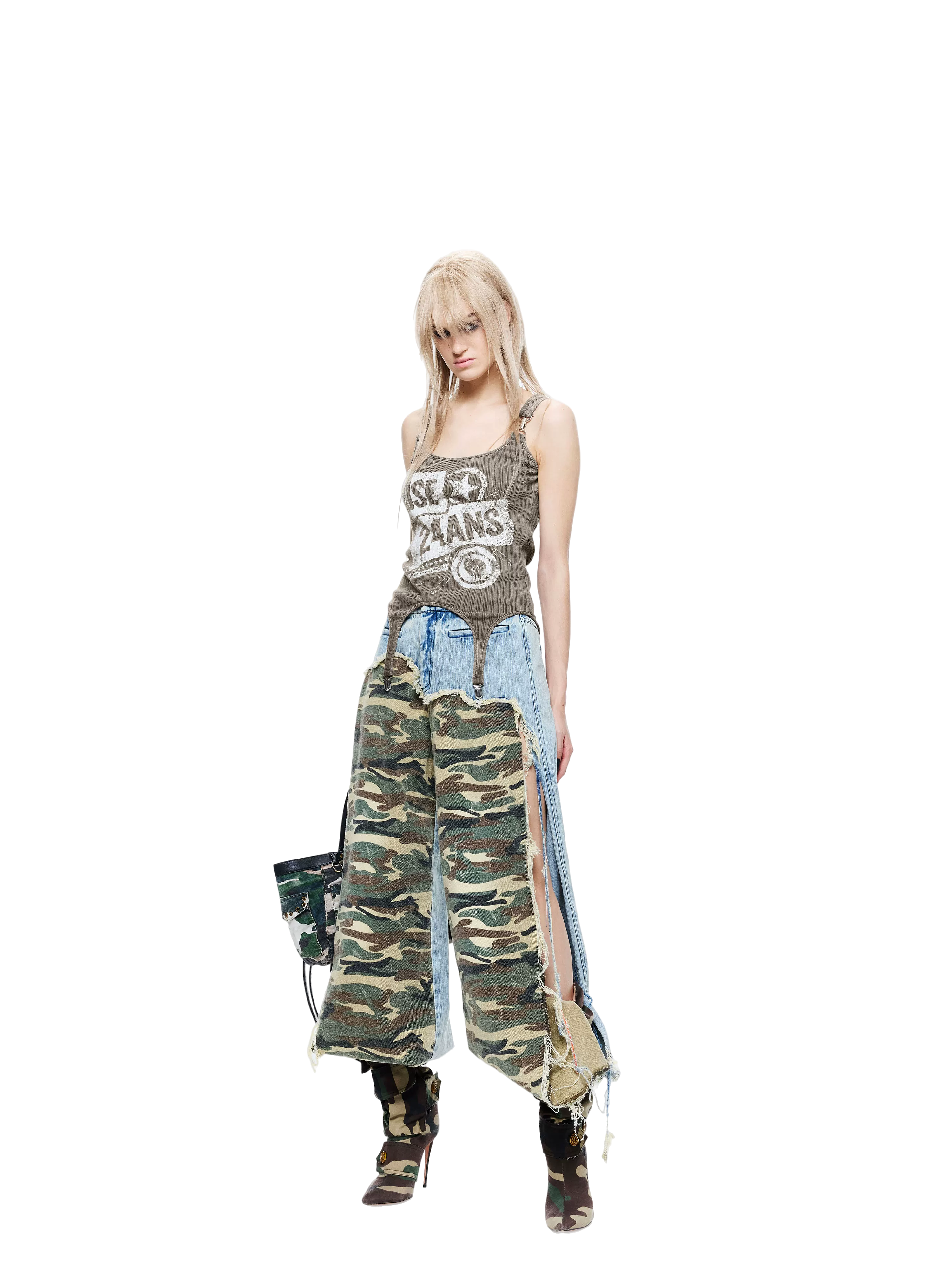Lightweight Spicy Girl Tank Top with Distressed
