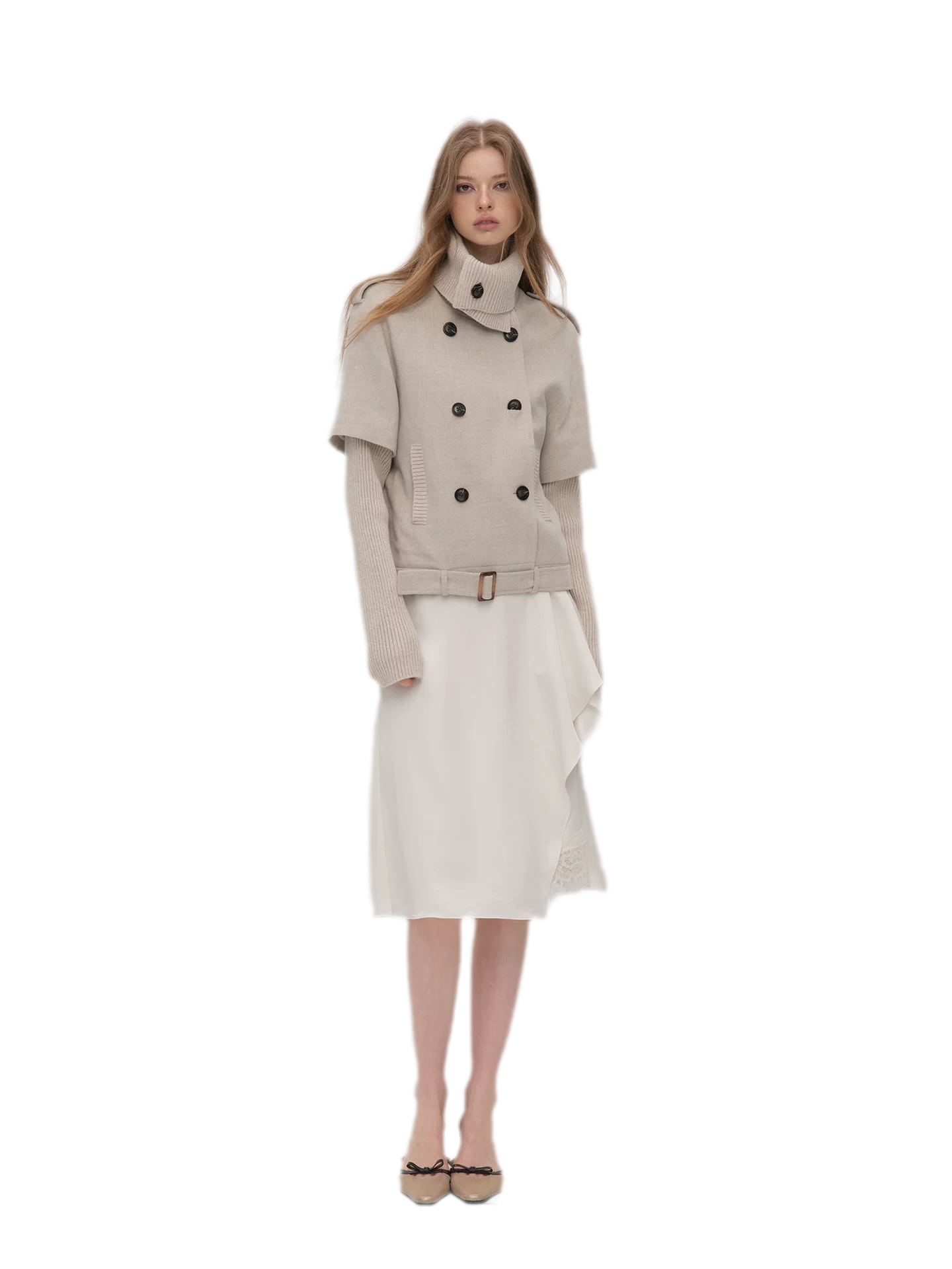Silky Draped A-Line Skirt