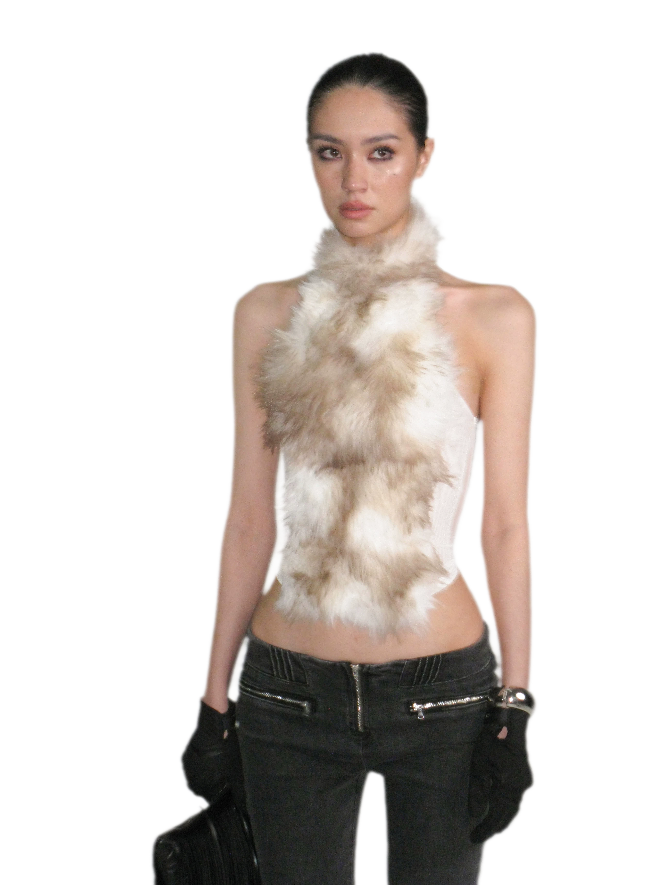 Fox Fur Mesh Halter Top