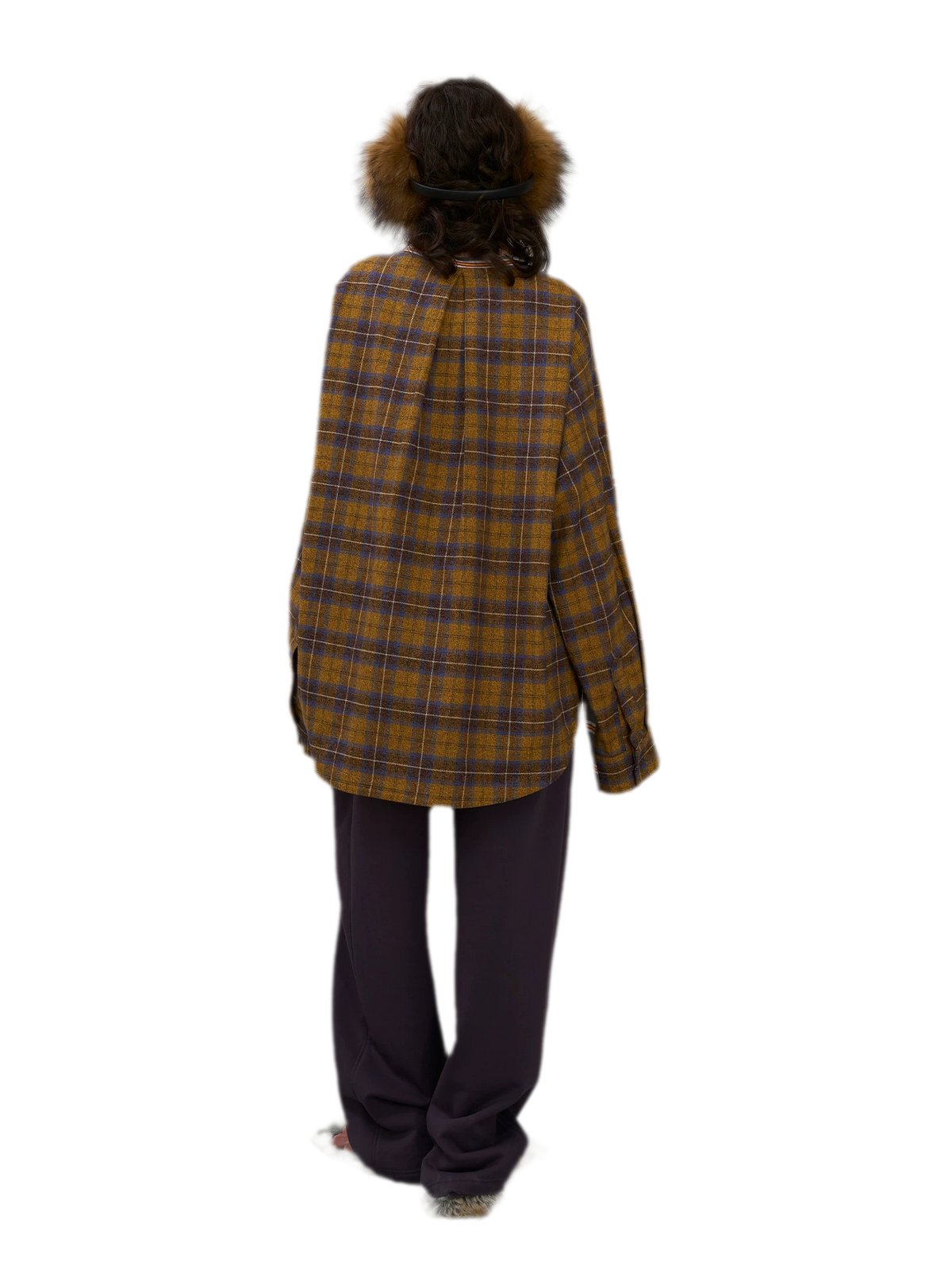 Contrasting Plaid Panel T-Shirt