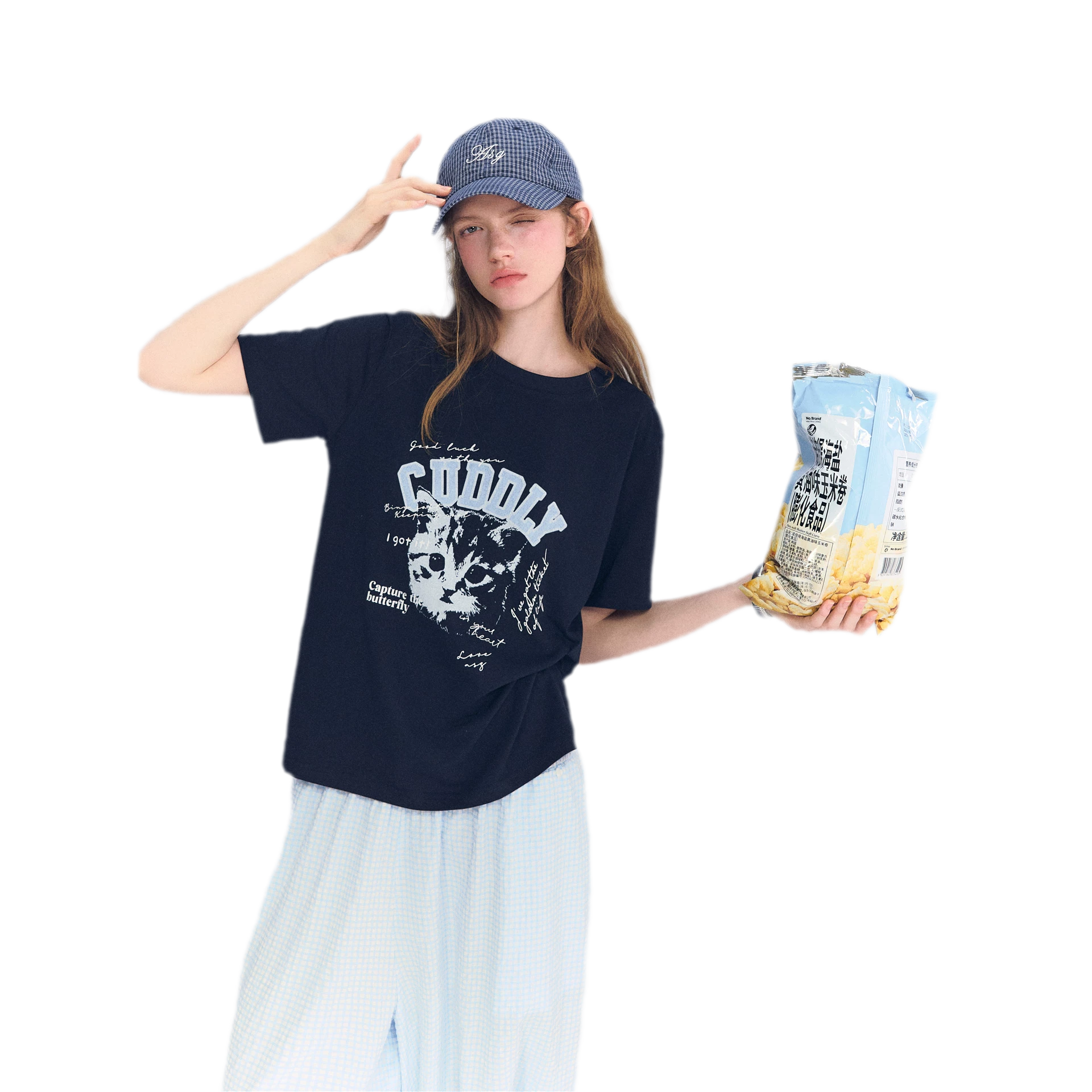 Cat Print Relaxed T-Shirt