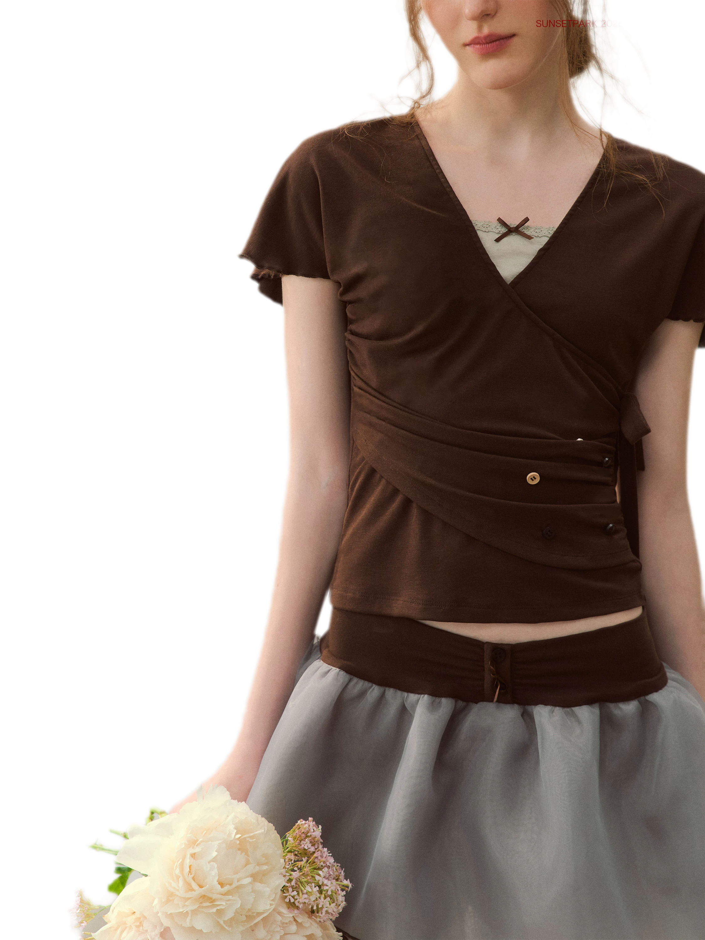 Ruffle Sleeve Two-Piece Tee