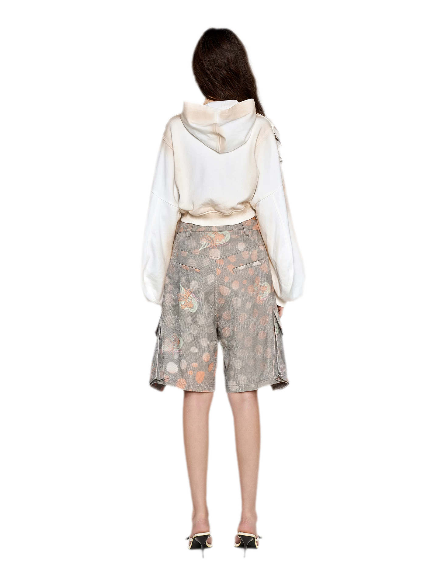 Polka-Dot Cargo Bermuda Shorts