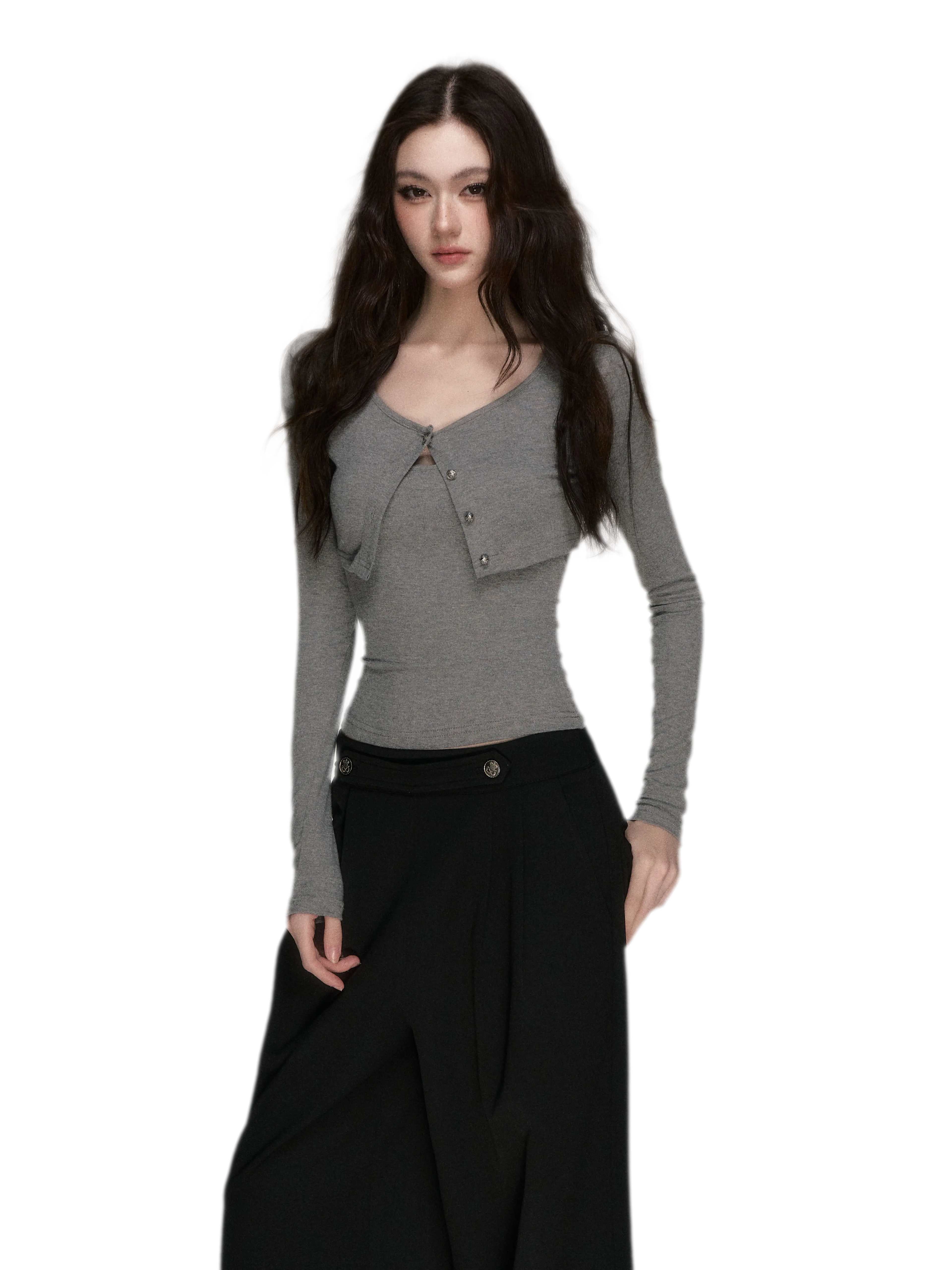 Soft Fitted Layered Top Set