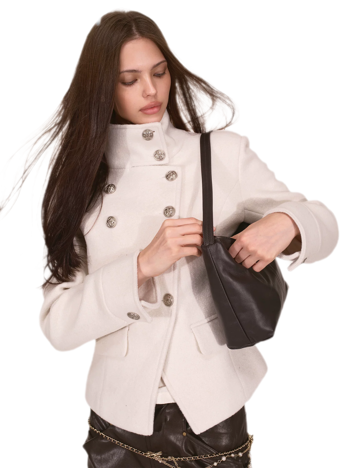 Structured Napoleon Double-Breasted Jacket