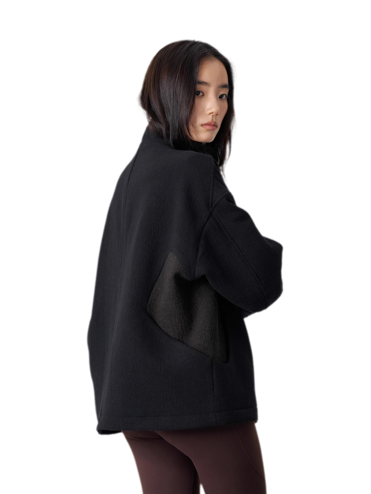 Wool Blend Stand-Collar Jacket