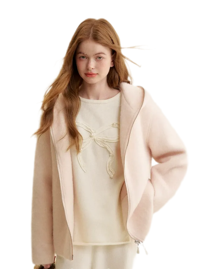Soft Wool Hooded Jacket