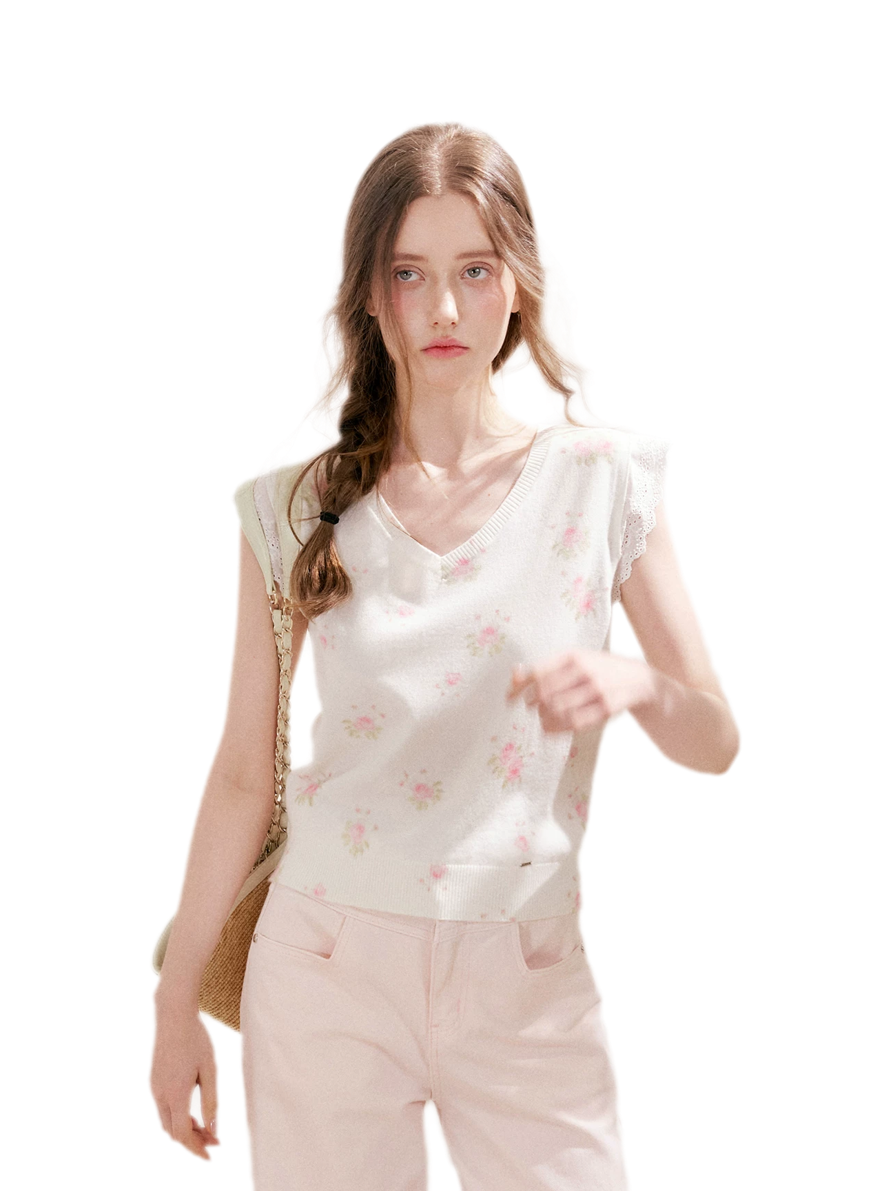 Rose Lace Knit Tee