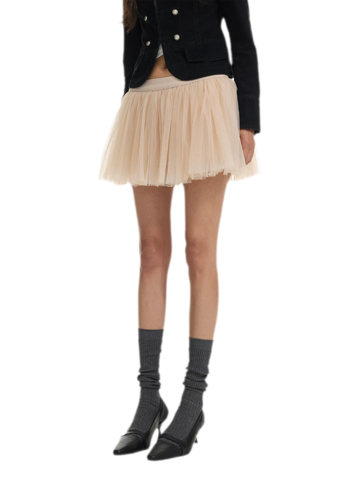 Layered Tulle A-Line Skirt