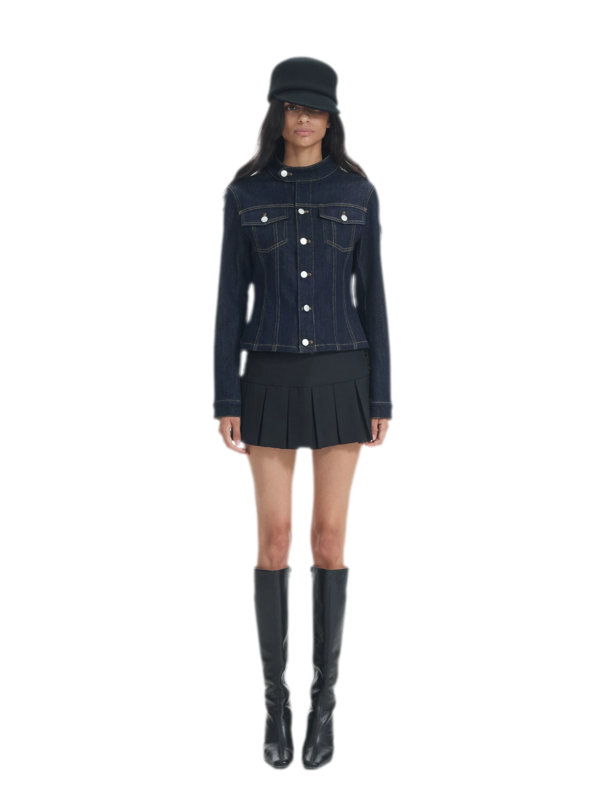 Indigo Waist-Shaping Denim Jacket