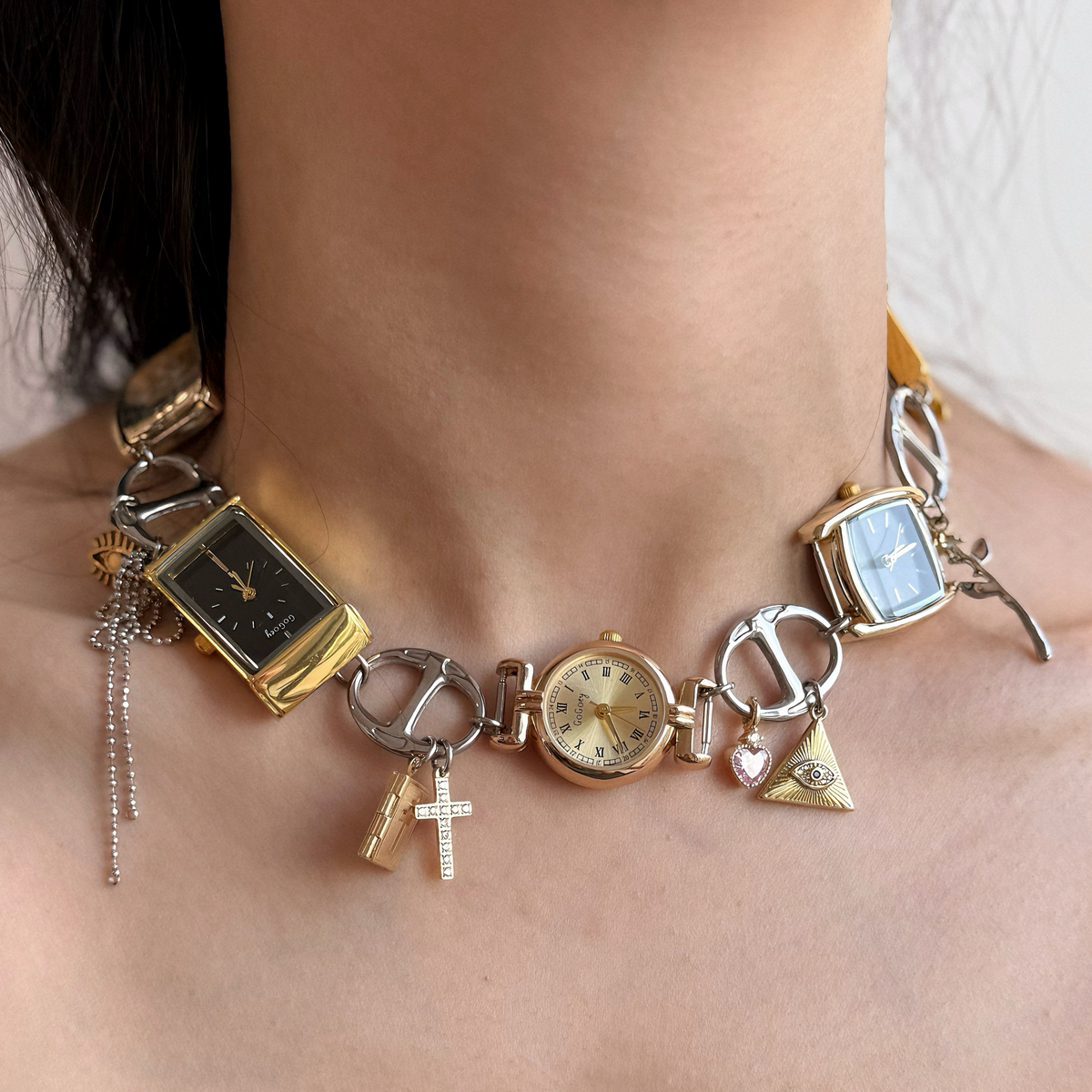Vintage Layered Watch Choker