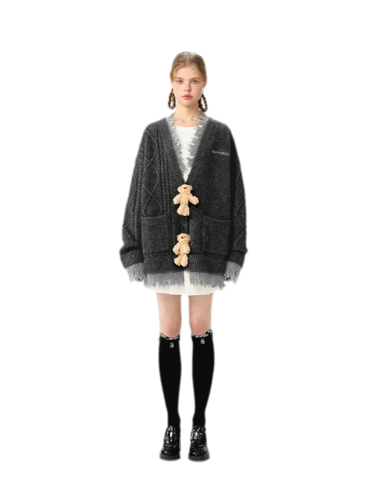 Áo cardigan gấu oversized lông xù