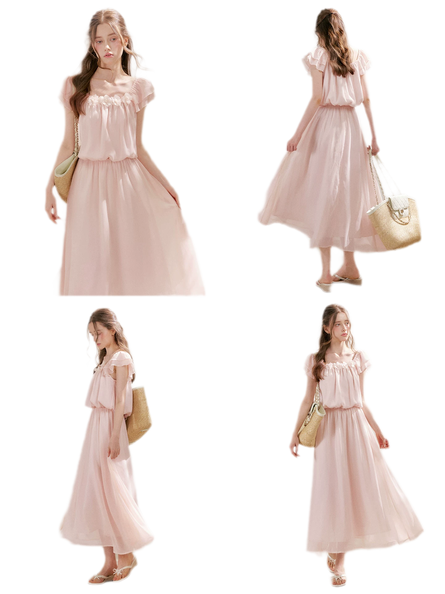 Flower Appliqué Dress