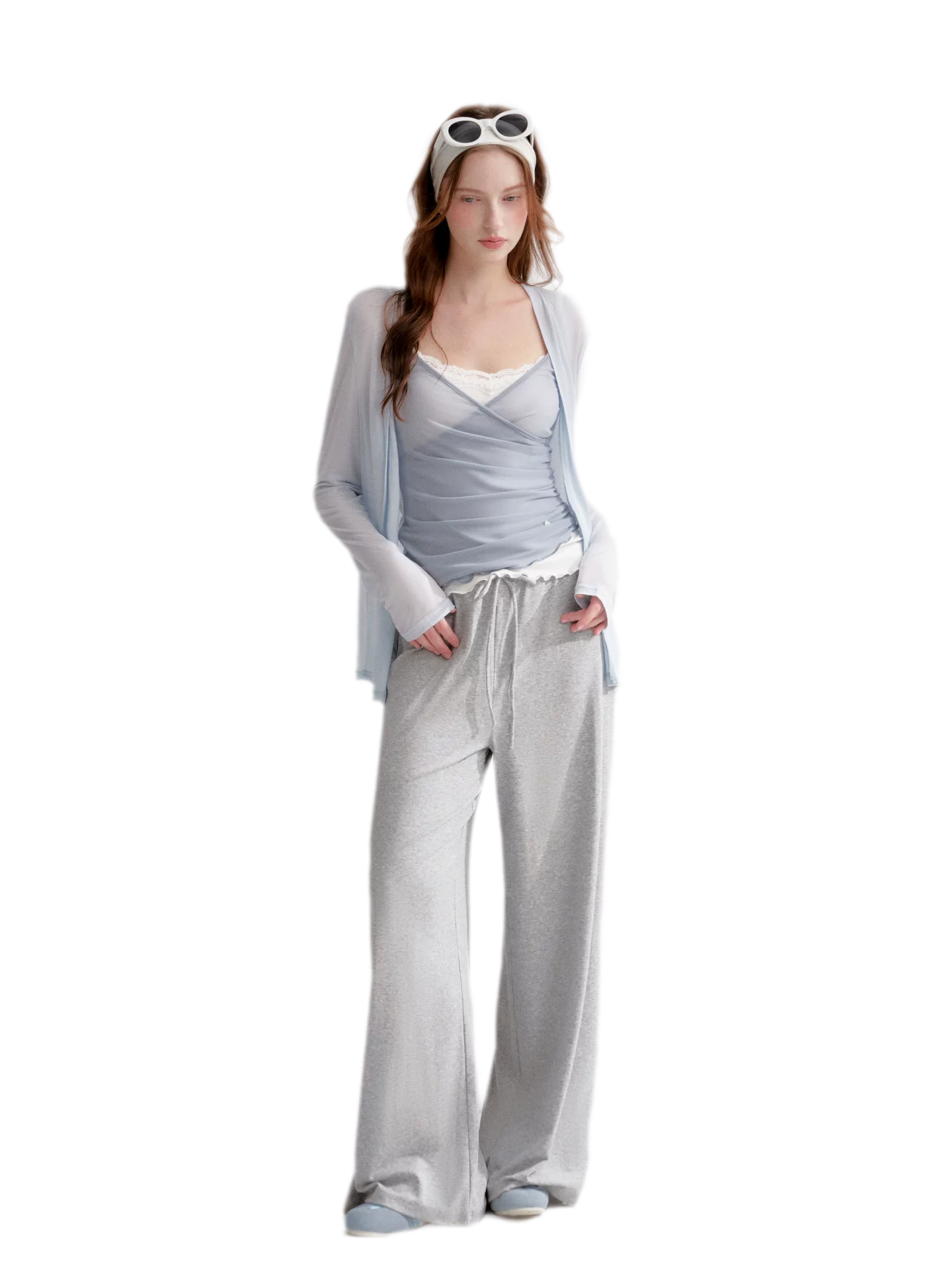 Lyocell Elastic Waist Straight Pants