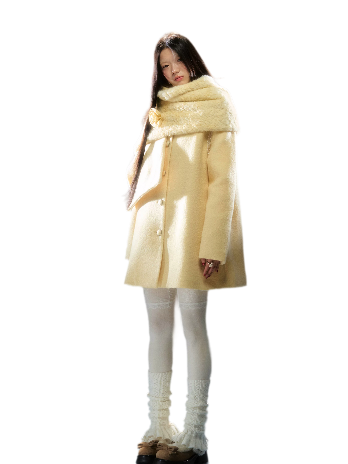 Rose Wool A-Line Coat