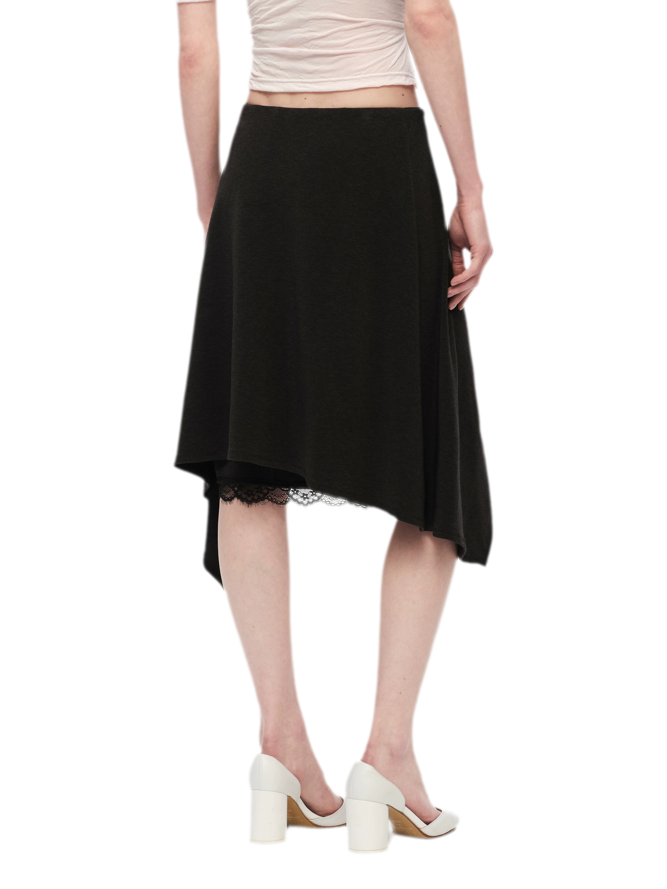 Lyocell Asymmetric Lace Skirt