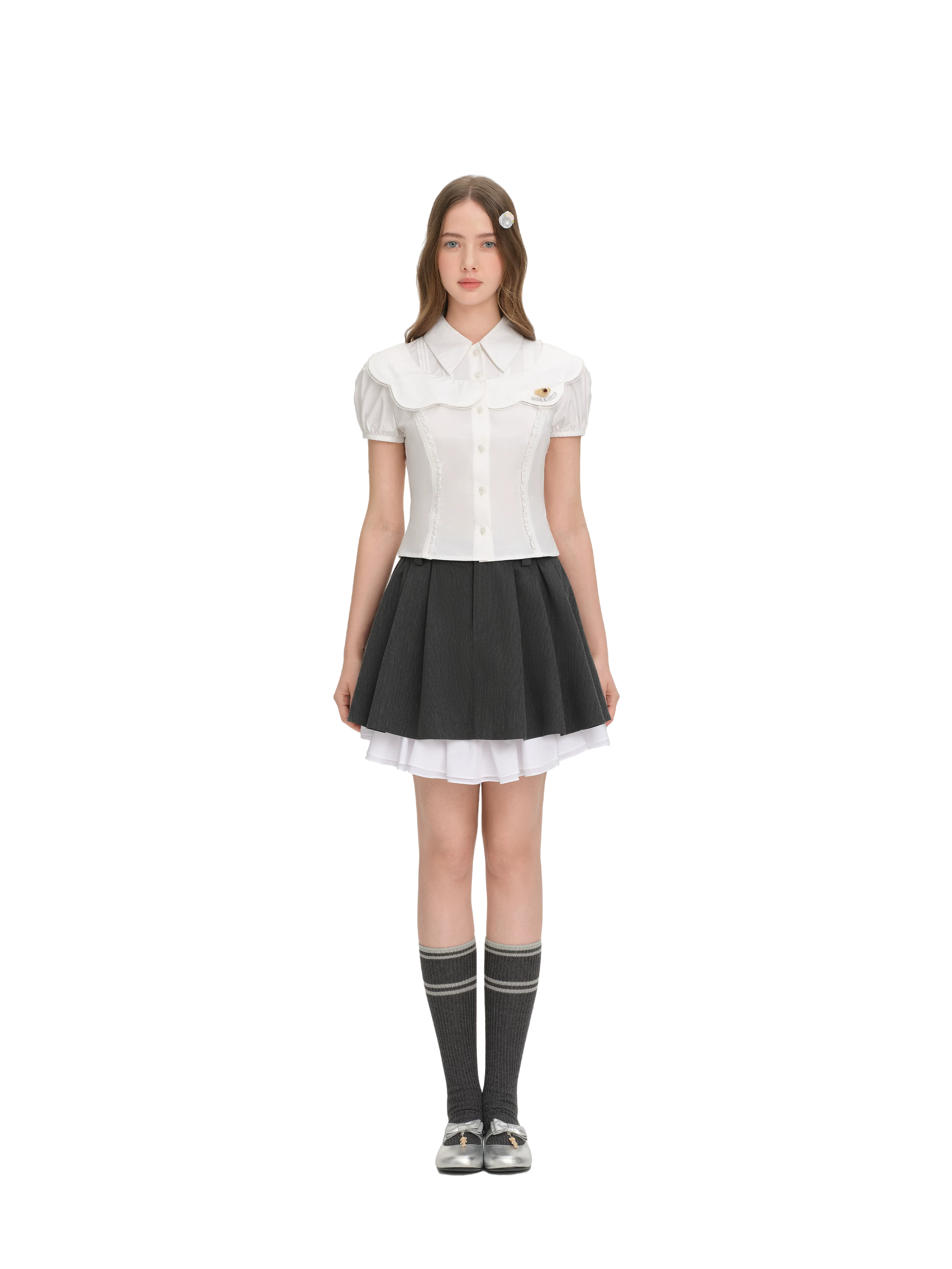 Patchwork Two-in-One Short Shirt
